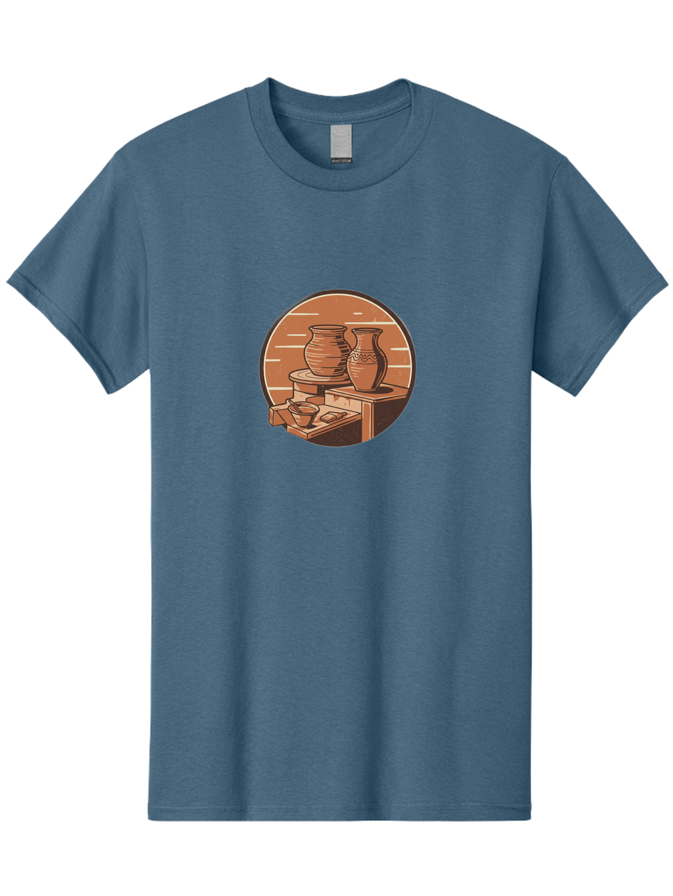 Potter-S-Wheel-3 Men'S Graphic Tee, 100% Cotton, Comfortable Casual Summer Wear, Machine Washable, Pottery Worktable, Clay Pottery, Ceramics, Handmade Crafts, Potter'S Wheel, Artisan Work, Creative Process, Pottery Making, Artistic Expression, Bab234