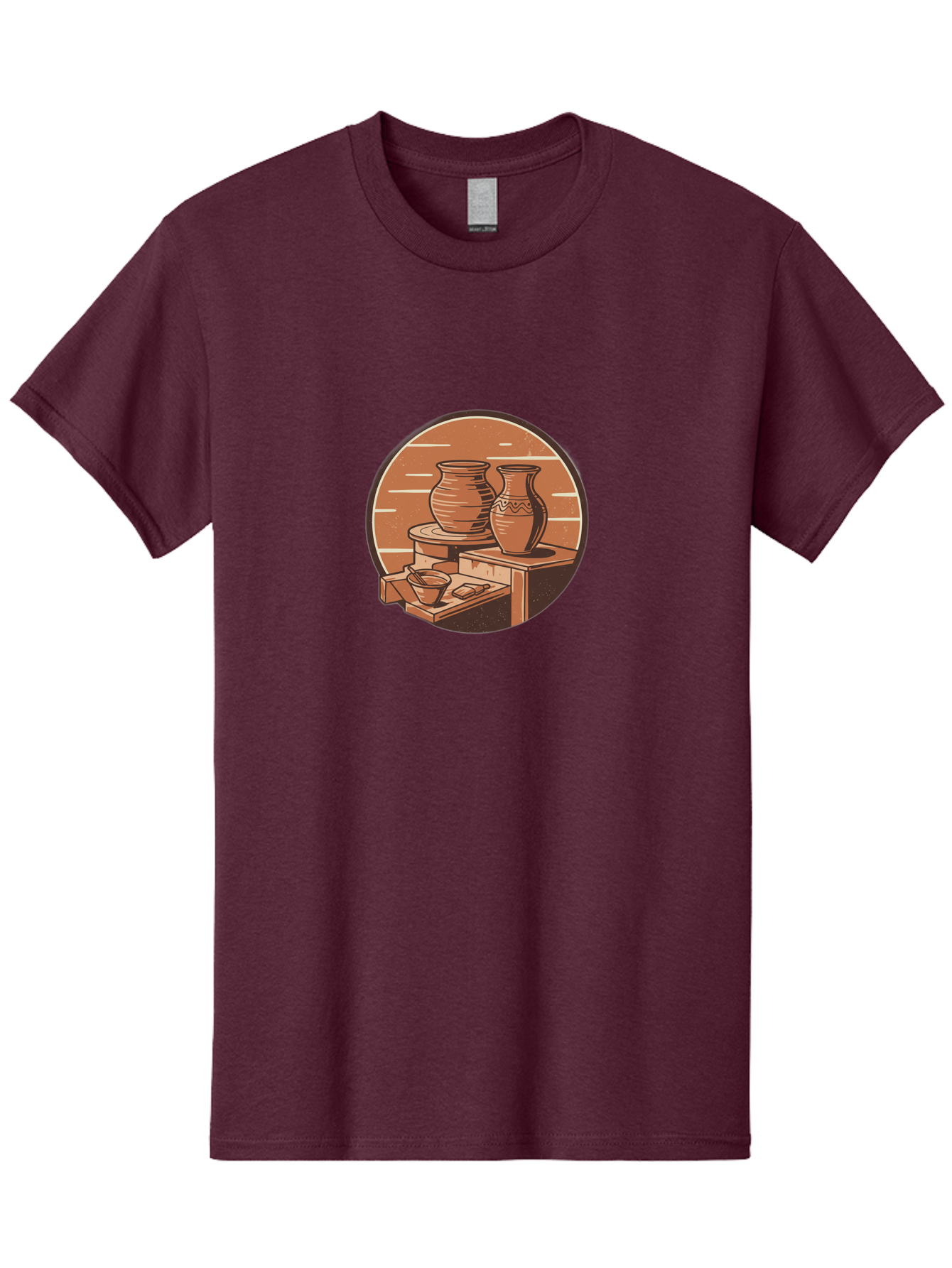 Potter-S-Wheel-3 Men'S Graphic Tee, 100% Cotton, Comfortable Casual Summer Wear, Machine Washable, Pottery Worktable, Clay Pottery, Ceramics, Handmade Crafts, Potter'S Wheel, Artisan Work, Creative Process, Pottery Making, Artistic Expression, Bab234