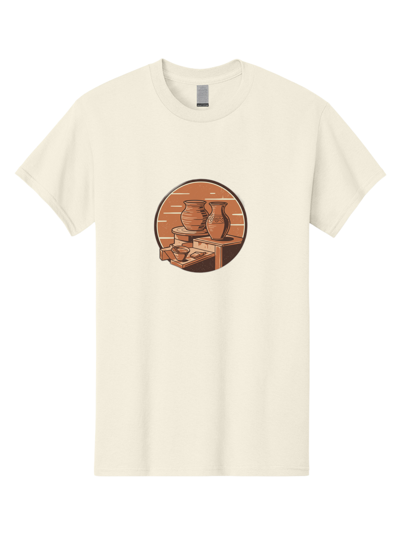 Potter-S-Wheel-3 Men'S Graphic Tee, 100% Cotton, Comfortable Casual Summer Wear, Machine Washable, Pottery Worktable, Clay Pottery, Ceramics, Handmade Crafts, Potter'S Wheel, Artisan Work, Creative Process, Pottery Making, Artistic Expression, Bab234