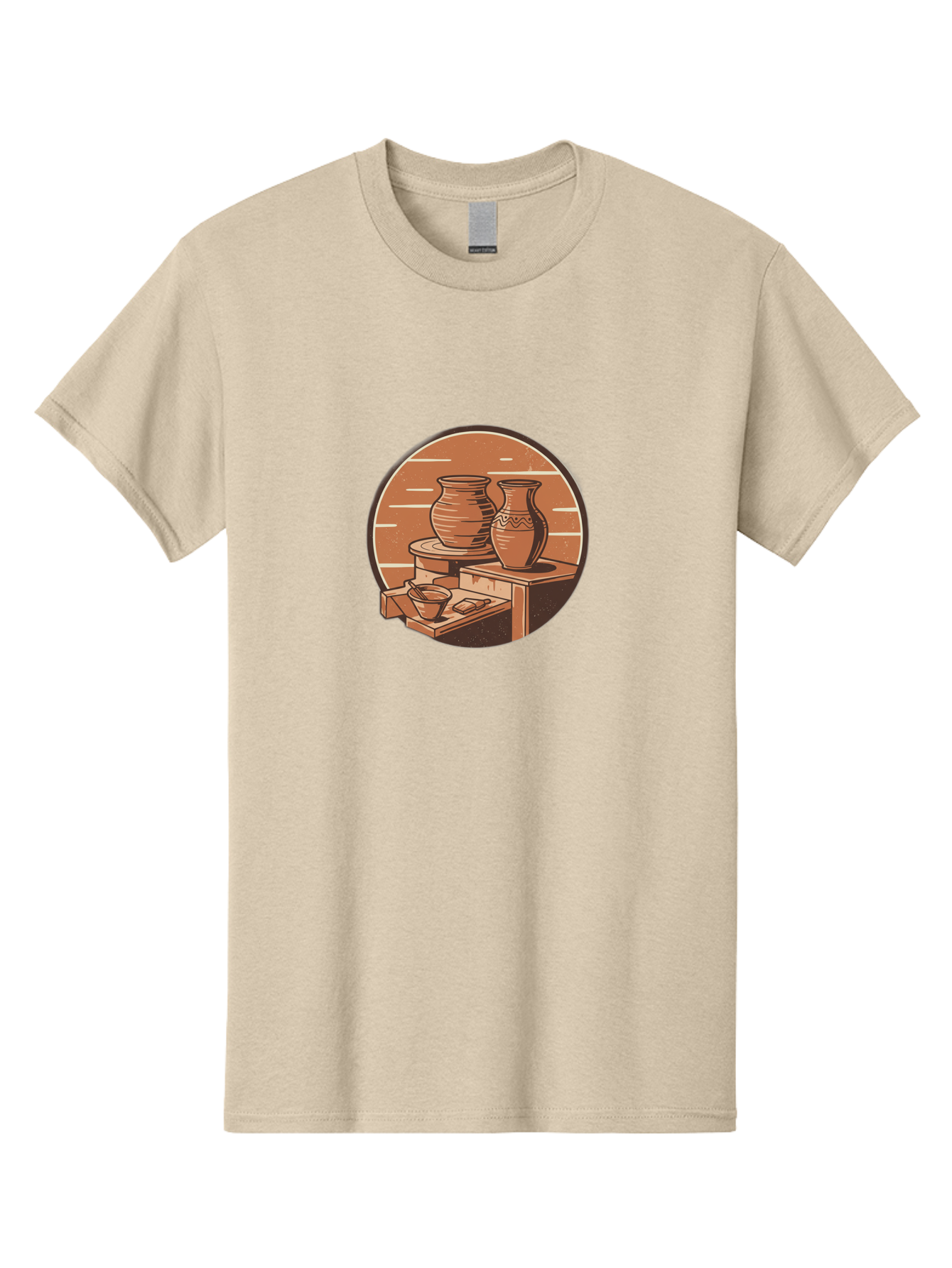 Potter-S-Wheel-3 Men'S Graphic Tee, 100% Cotton, Comfortable Casual Summer Wear, Machine Washable, Pottery Worktable, Clay Pottery, Ceramics, Handmade Crafts, Potter'S Wheel, Artisan Work, Creative Process, Pottery Making, Artistic Expression, Bab234