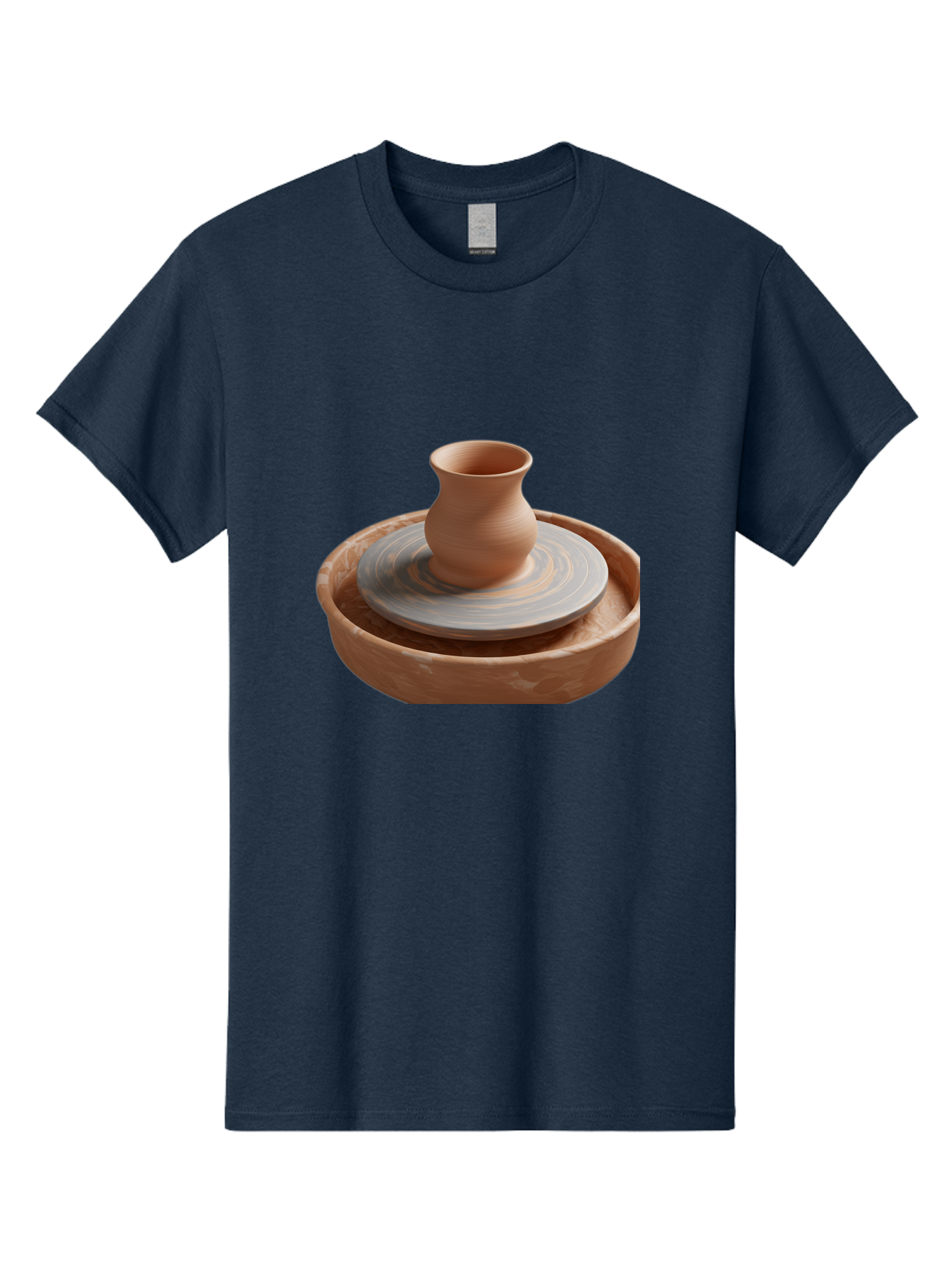 Potter-S-Wheel-5 Men'S Graphic Tee, 100% Cotton, Comfortable Casual Summer Wear, Machine Washable, Potter'S Wheel, Clay Pot, Pottery Making, Ceramics, Handmade, Artisanal, Creative Process, Craft, Pottery Wheel, Clay Vessel Bab236