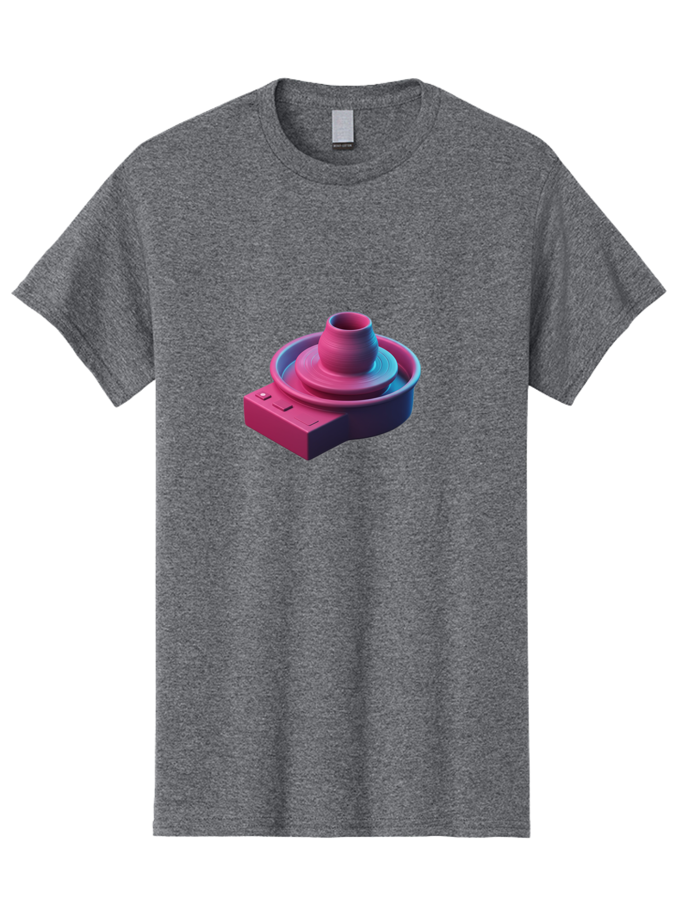 Potter-S-Wheel-6 Men'S Graphic Tee, 100% Cotton, Comfortable Casual Summer Wear, Machine Washable, Potter'S Wheel, Clay Pot, Ceramic Art, Pottery Making, Creative Process, Handmade Crafts, 3D Rendering, Artistic Expression, Studio Equipment Bab237