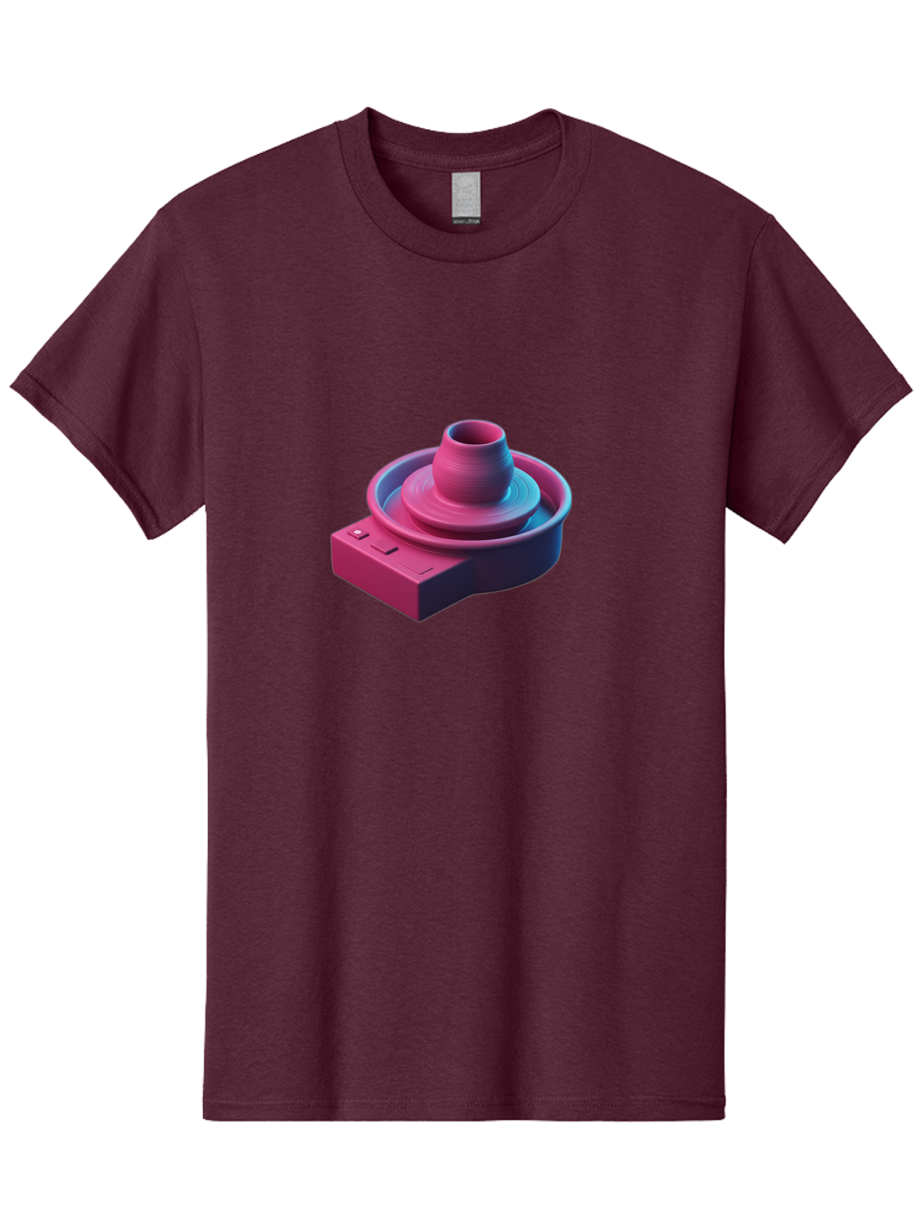 Potter-S-Wheel-6 Men'S Graphic Tee, 100% Cotton, Comfortable Casual Summer Wear, Machine Washable, Potter'S Wheel, Clay Pot, Ceramic Art, Pottery Making, Creative Process, Handmade Crafts, 3D Rendering, Artistic Expression, Studio Equipment Bab237