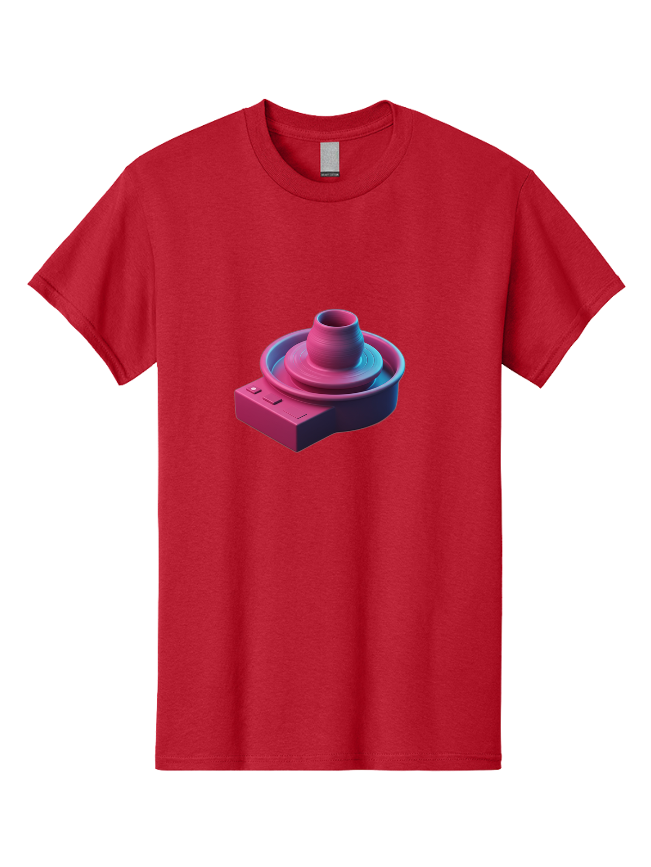 Potter-S-Wheel-6 Men'S Graphic Tee, 100% Cotton, Comfortable Casual Summer Wear, Machine Washable, Potter'S Wheel, Clay Pot, Ceramic Art, Pottery Making, Creative Process, Handmade Crafts, 3D Rendering, Artistic Expression, Studio Equipment Bab237