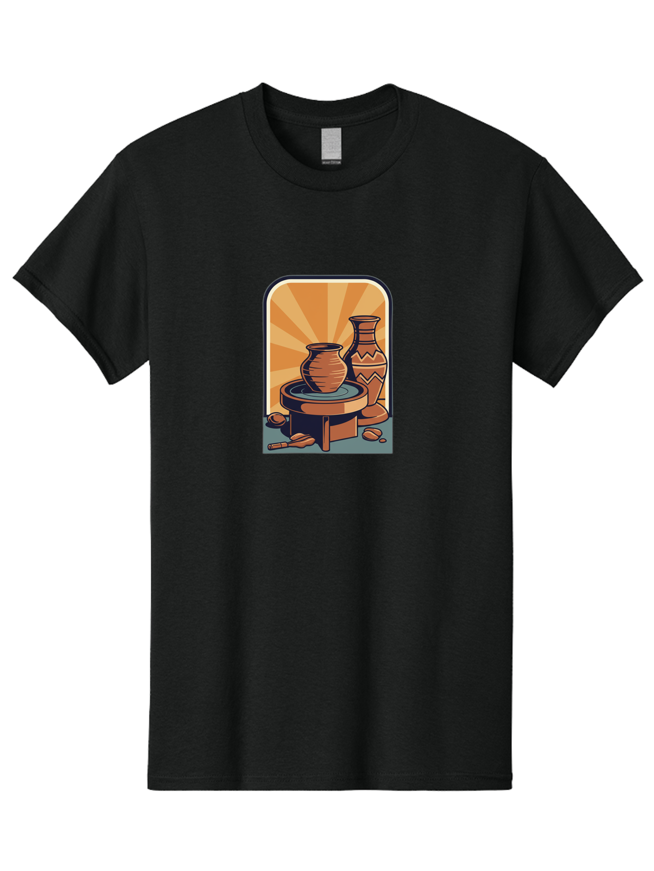 Potter-S-Wheel Men'S Graphic Tee, 100% Cotton, Comfortable Casual Summer Wear, Machine Washable, Pottery, Clay Pots, Ceramics, Creative Art, Potter'S Wheel, Artistic Expression, Craftsmanship, Handmade, Pottery Making, Clay Modeling Bab240