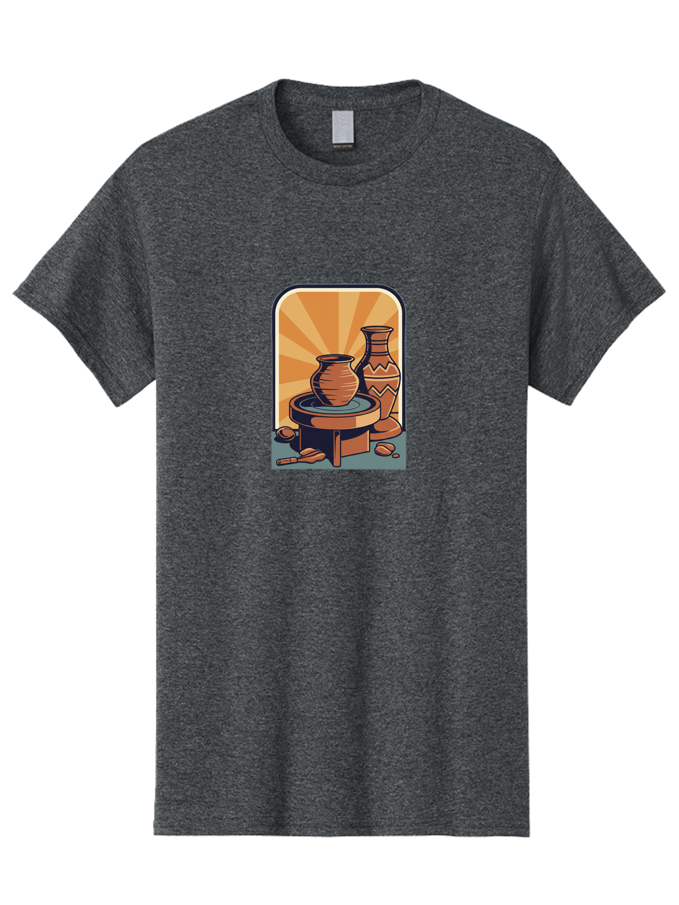 Potter-S-Wheel Men'S Graphic Tee, 100% Cotton, Comfortable Casual Summer Wear, Machine Washable, Pottery, Clay Pots, Ceramics, Creative Art, Potter'S Wheel, Artistic Expression, Craftsmanship, Handmade, Pottery Making, Clay Modeling Bab240