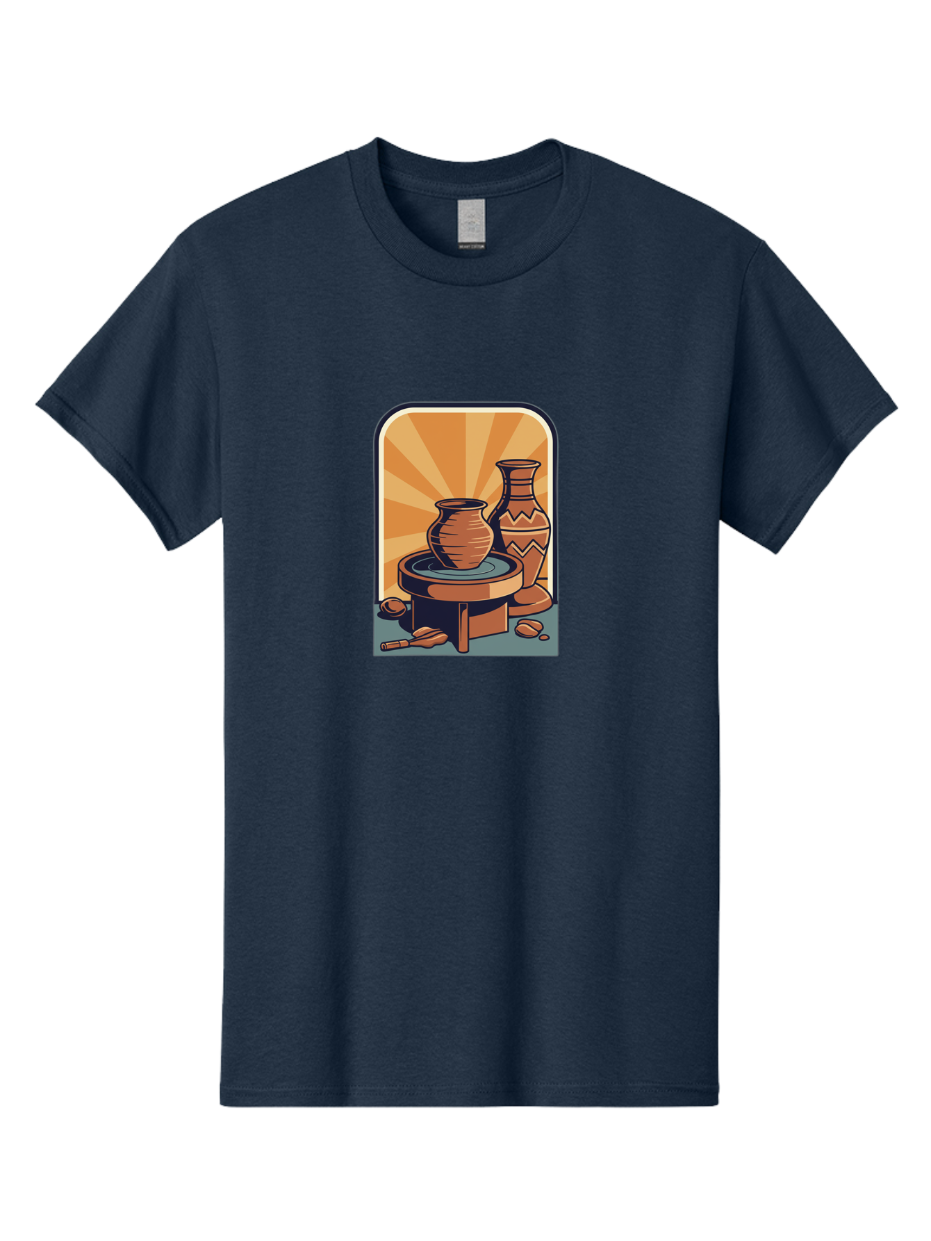 Potter-S-Wheel Men'S Graphic Tee, 100% Cotton, Comfortable Casual Summer Wear, Machine Washable, Pottery, Clay Pots, Ceramics, Creative Art, Potter'S Wheel, Artistic Expression, Craftsmanship, Handmade, Pottery Making, Clay Modeling Bab240