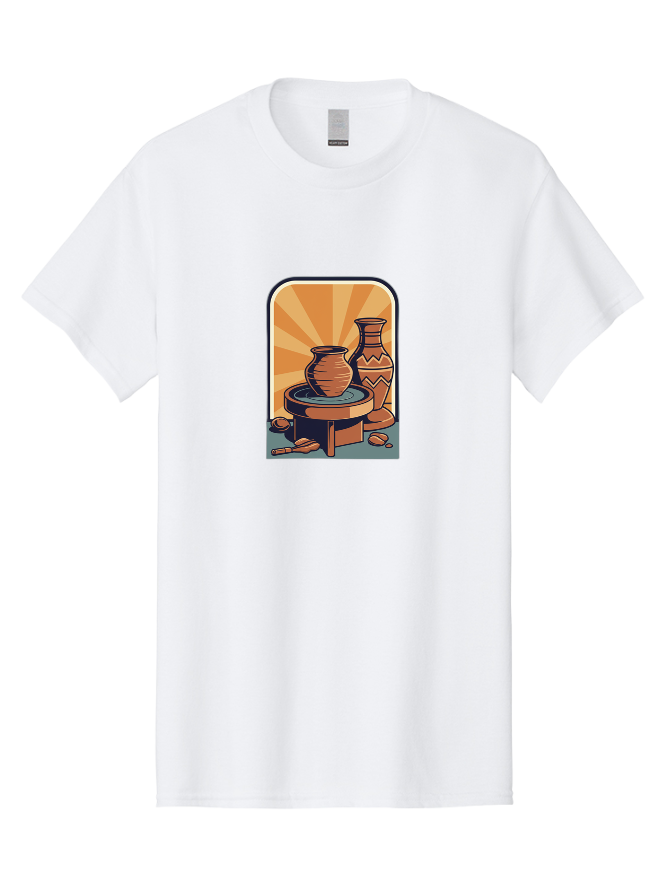 Potter-S-Wheel Men'S Graphic Tee, 100% Cotton, Comfortable Casual Summer Wear, Machine Washable, Pottery, Clay Pots, Ceramics, Creative Art, Potter'S Wheel, Artistic Expression, Craftsmanship, Handmade, Pottery Making, Clay Modeling Bab240