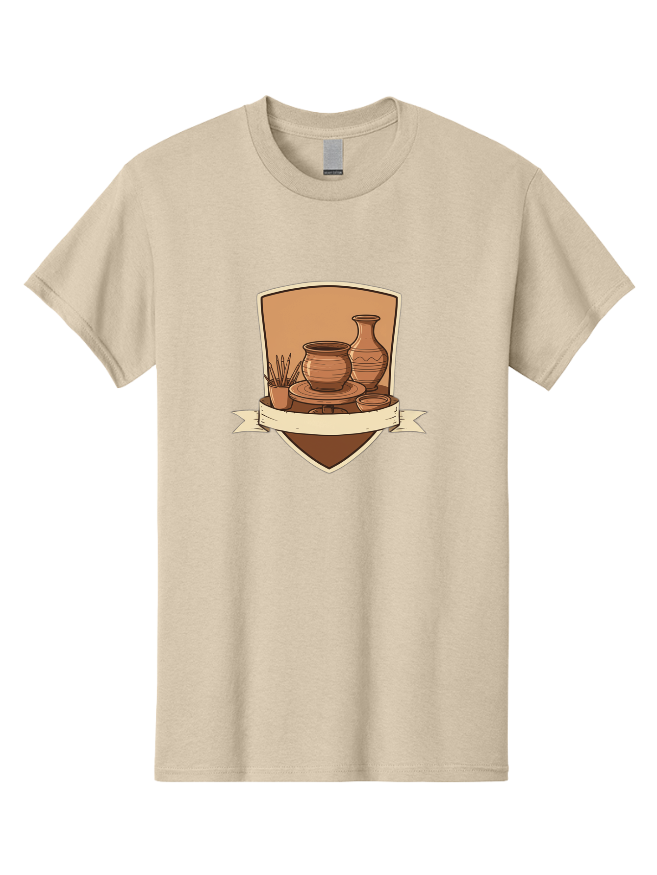 Pottery-1 Men'S Graphic Tee, 100% Cotton, Comfortable Casual Summer Wear, Machine Washable, Pottery, Ceramics, Clay, Handmade, Pottery Wheel, Vase, Pot, Artisanal, Craftsmanship, Earthy Tones, Decorative Art, Creative Expression Bab242