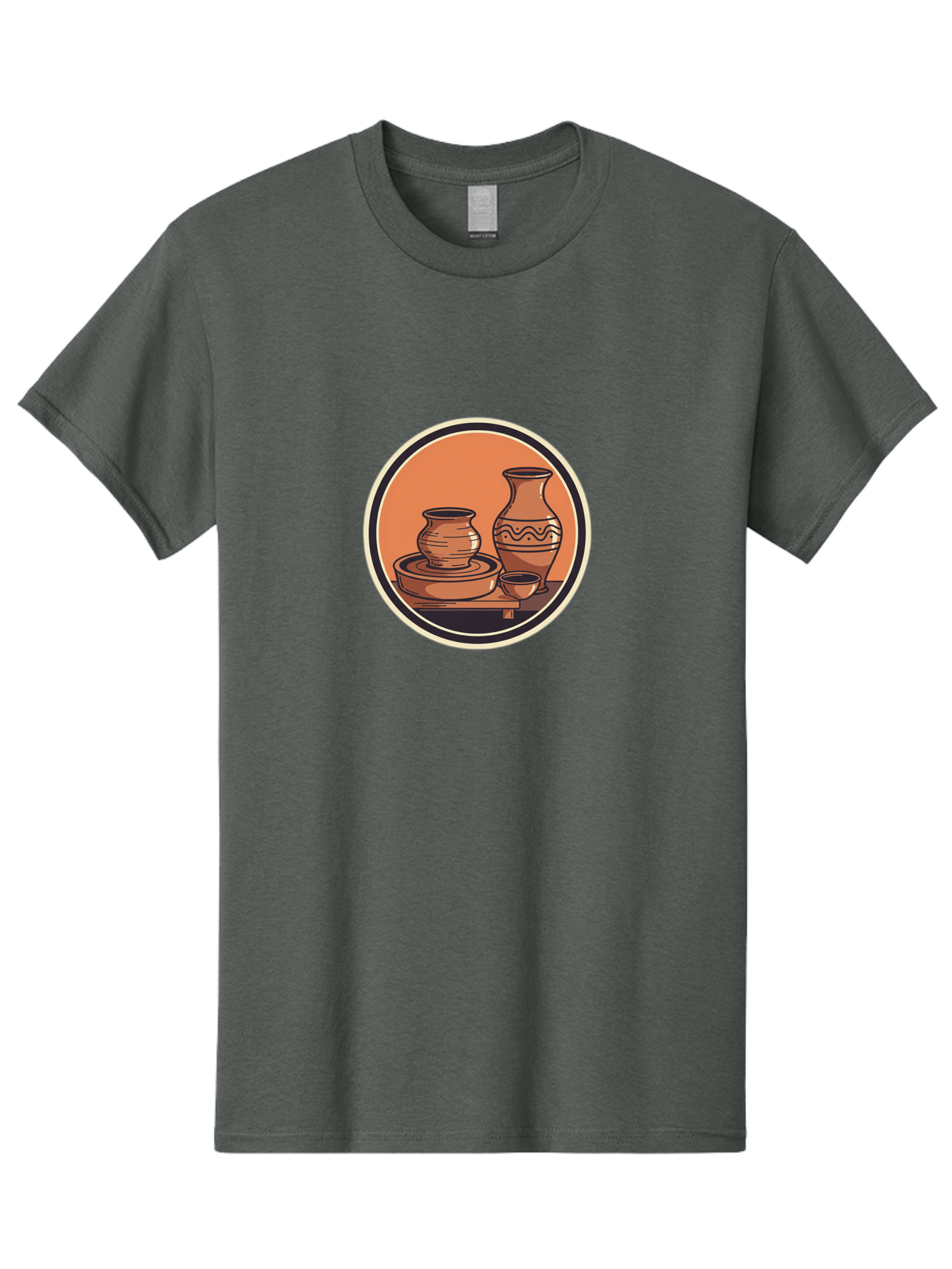 Pottery-2 Men'S Graphic Tee, 100% Cotton, Comfortable Casual Summer Wear, Machine Washable, Handmade Pottery, Clay Vessels, Ceramic Art, Terracotta Pots, Decorative Vase, Pottery Wheel, Traditional Crafts, Earthy Tones Bab243