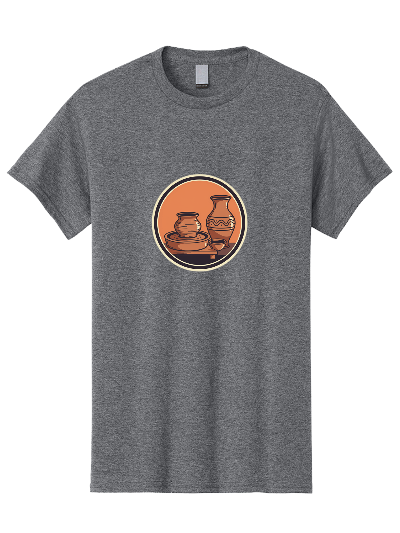 Pottery-2 Men'S Graphic Tee, 100% Cotton, Comfortable Casual Summer Wear, Machine Washable, Handmade Pottery, Clay Vessels, Ceramic Art, Terracotta Pots, Decorative Vase, Pottery Wheel, Traditional Crafts, Earthy Tones Bab243