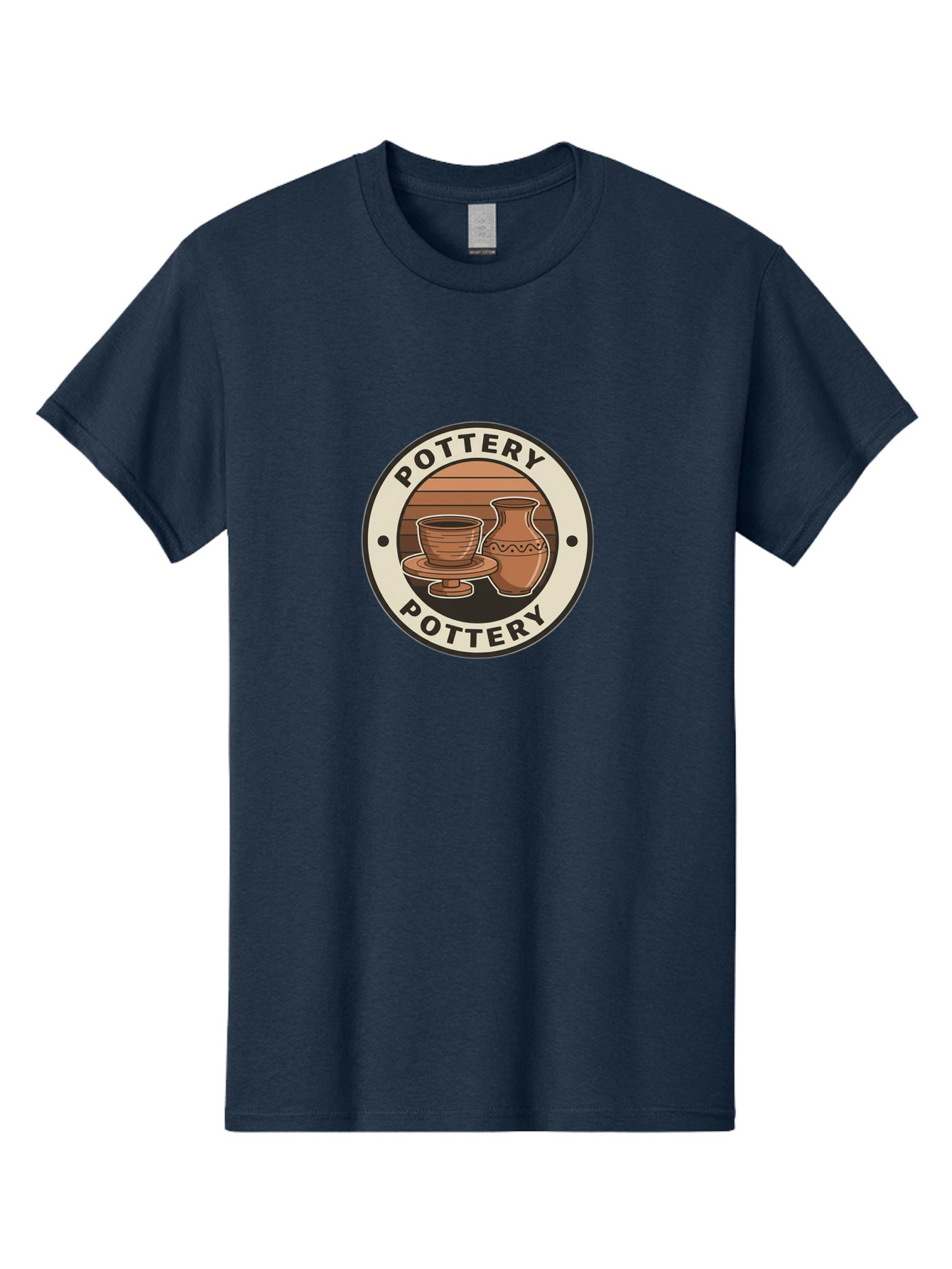 Pottery-Pottery Men'S Graphic Tee, 100% Cotton, Comfortable Casual Summer Wear, Machine Washable, Handmade Ceramics, Clay Pottery, Decorative Vases, Pottery Wheel, Ceramic Art, Brown Pottery, Pottery Designs, Handcrafted Pottery, Bab245