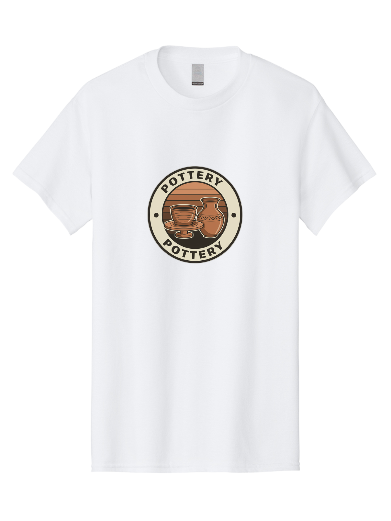 Pottery-Pottery Men'S Graphic Tee, 100% Cotton, Comfortable Casual Summer Wear, Machine Washable, Handmade Ceramics, Clay Pottery, Decorative Vases, Pottery Wheel, Ceramic Art, Brown Pottery, Pottery Designs, Handcrafted Pottery, Bab245