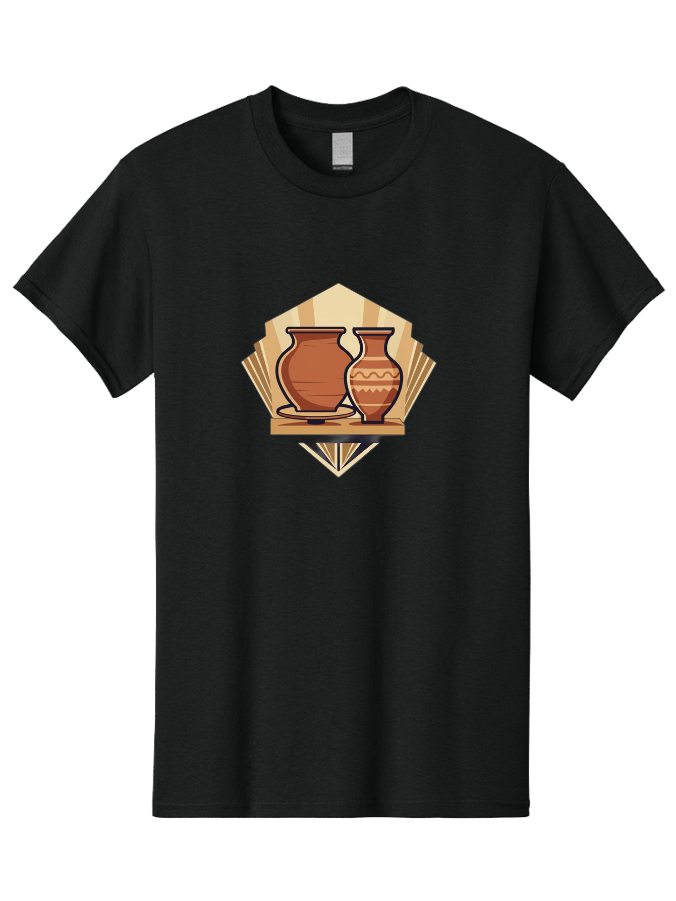 Pottery-Vases-1 Men'S Graphic Tee, 100% Cotton, Comfortable Casual Summer Wear, Machine Washable, Clay Pottery, Terracotta Vases, Decorative Pots, Traditional Ceramics, Handcrafted Art, Earthy Tones, Cultural Heritage, Artisanal Craftsmanship Bab247