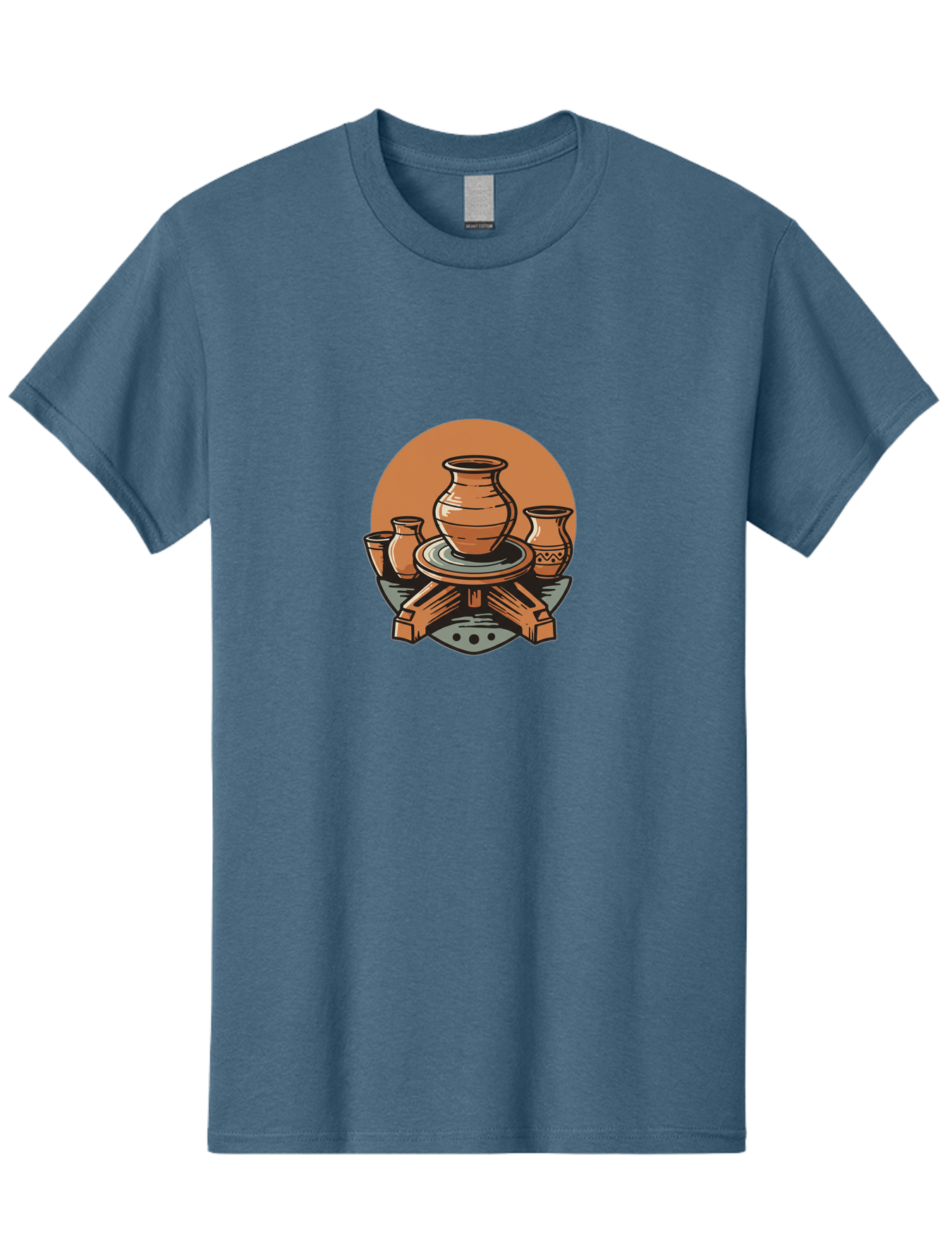 Pottery-Wheel-1 Men'S Graphic Tee, 100% Cotton, Comfortable Casual Summer Wear, Machine Washable, Pottery Wheel, Clay Pot, Ceramic Art, Handmade Crafts, Traditional Pottery, Potter'S Wheel In Action, Clay Modeling, Artisanal Crafts Bab249