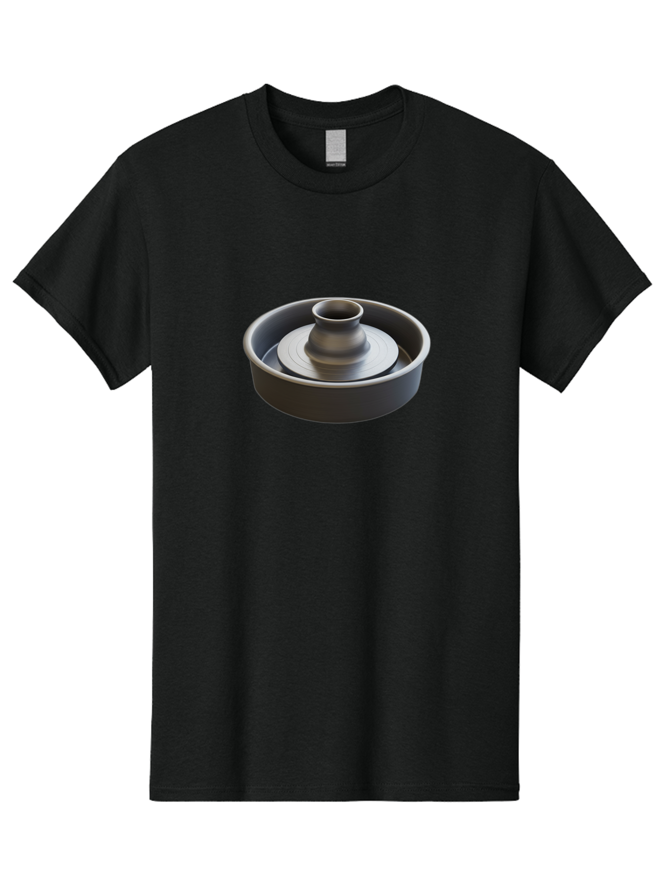 Pottery-Wheel-2 Men'S Graphic Tee, 100% Cotton, Comfortable Casual Summer Wear, Machine Washable, Pottery Wheel, Clay Spinning Wheel, Ceramics, Studio Equipment, Artist'S Tool, Creative Process, Handmade Crafts, Wheel Throwing Bab250