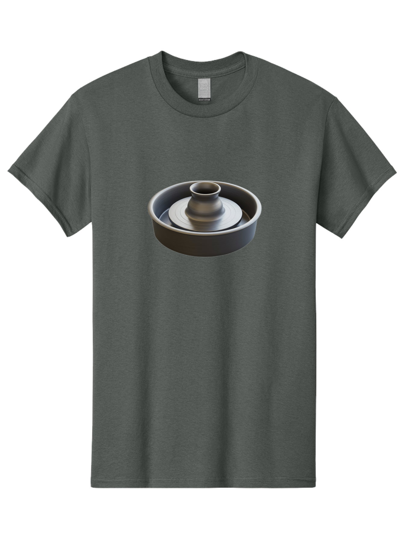 Pottery-Wheel-2 Men'S Graphic Tee, 100% Cotton, Comfortable Casual Summer Wear, Machine Washable, Pottery Wheel, Clay Spinning Wheel, Ceramics, Studio Equipment, Artist'S Tool, Creative Process, Handmade Crafts, Wheel Throwing Bab250