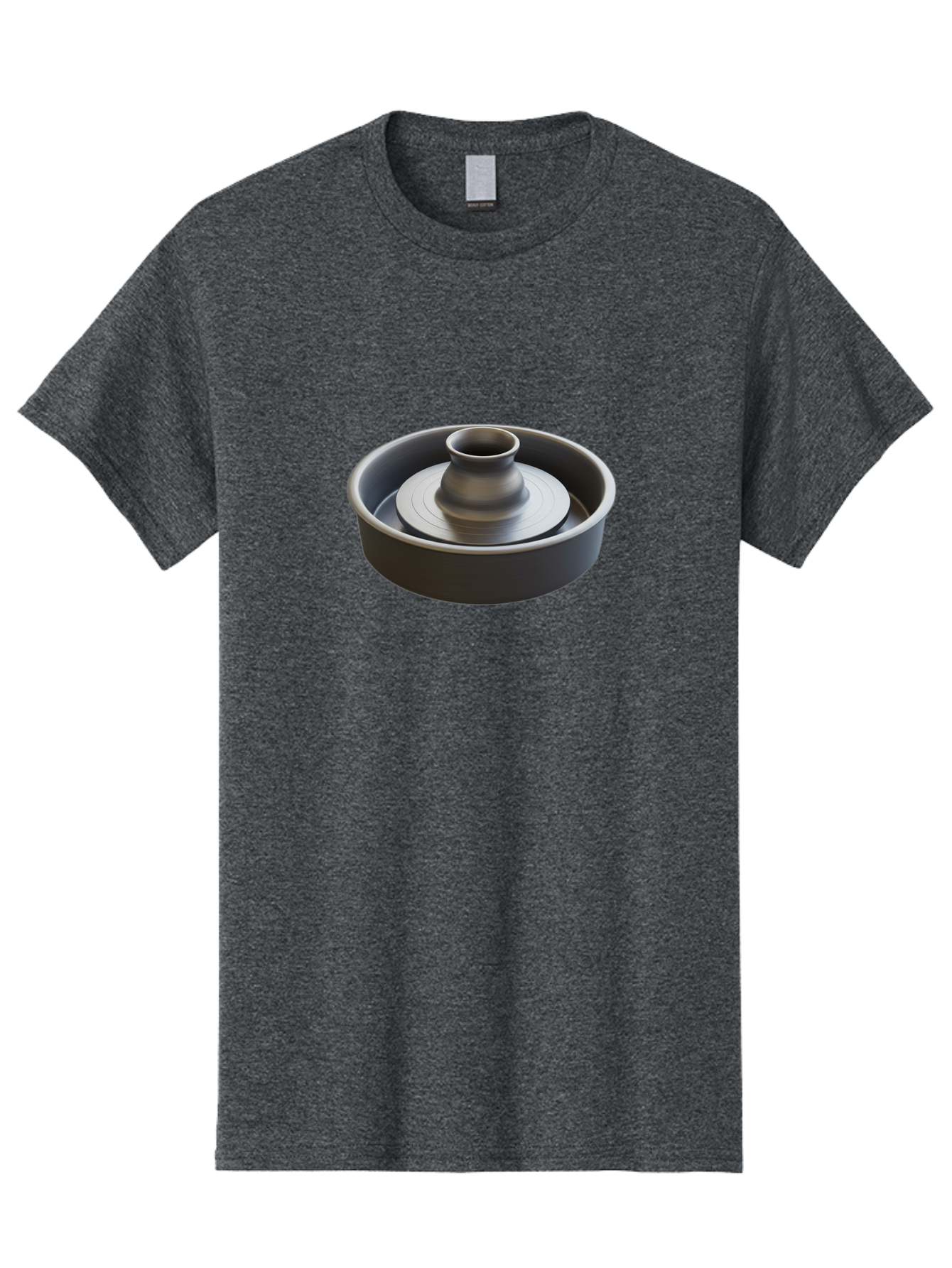 Pottery-Wheel-2 Men'S Graphic Tee, 100% Cotton, Comfortable Casual Summer Wear, Machine Washable, Pottery Wheel, Clay Spinning Wheel, Ceramics, Studio Equipment, Artist'S Tool, Creative Process, Handmade Crafts, Wheel Throwing Bab250