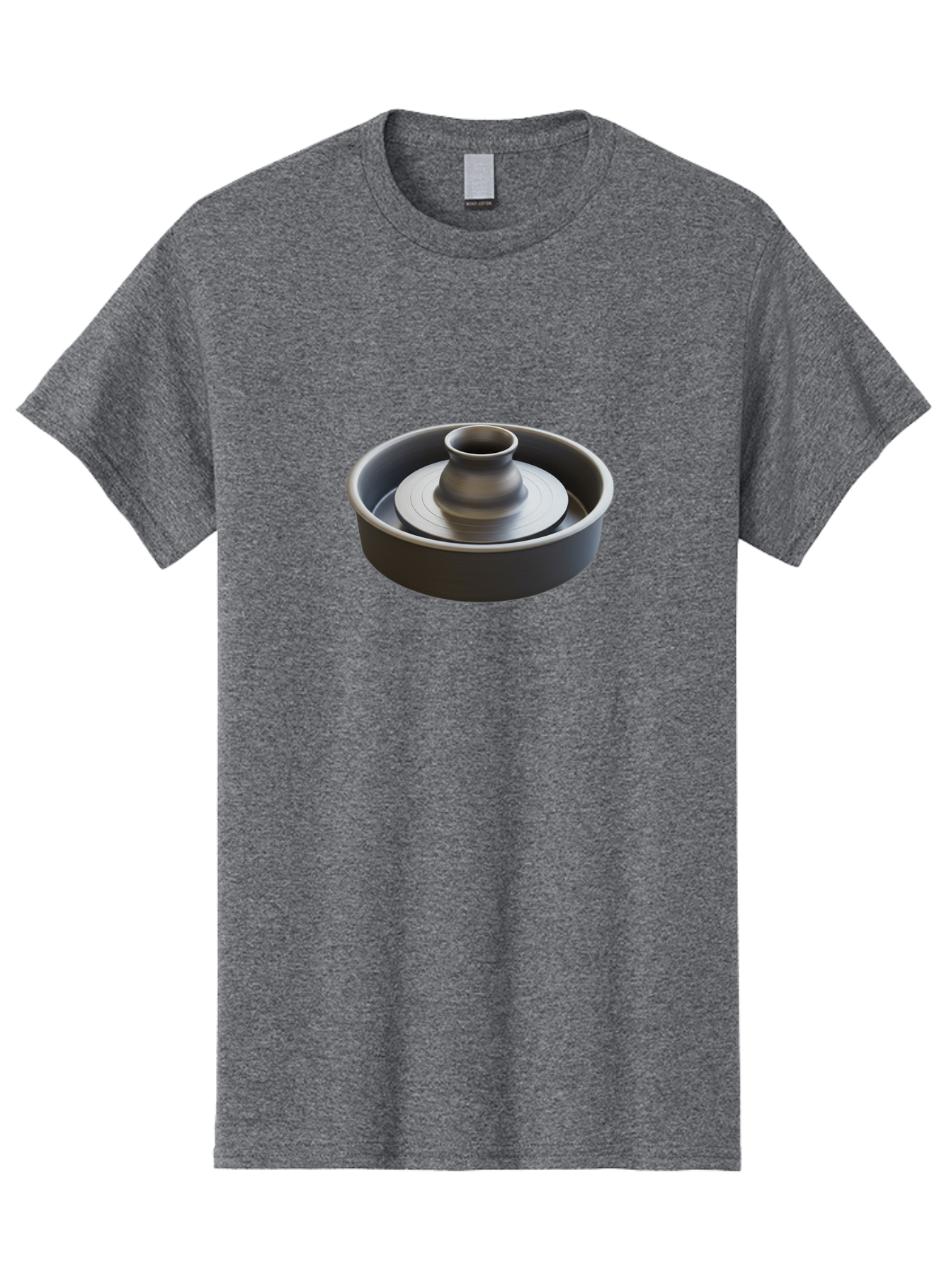 Pottery-Wheel-2 Men'S Graphic Tee, 100% Cotton, Comfortable Casual Summer Wear, Machine Washable, Pottery Wheel, Clay Spinning Wheel, Ceramics, Studio Equipment, Artist'S Tool, Creative Process, Handmade Crafts, Wheel Throwing Bab250