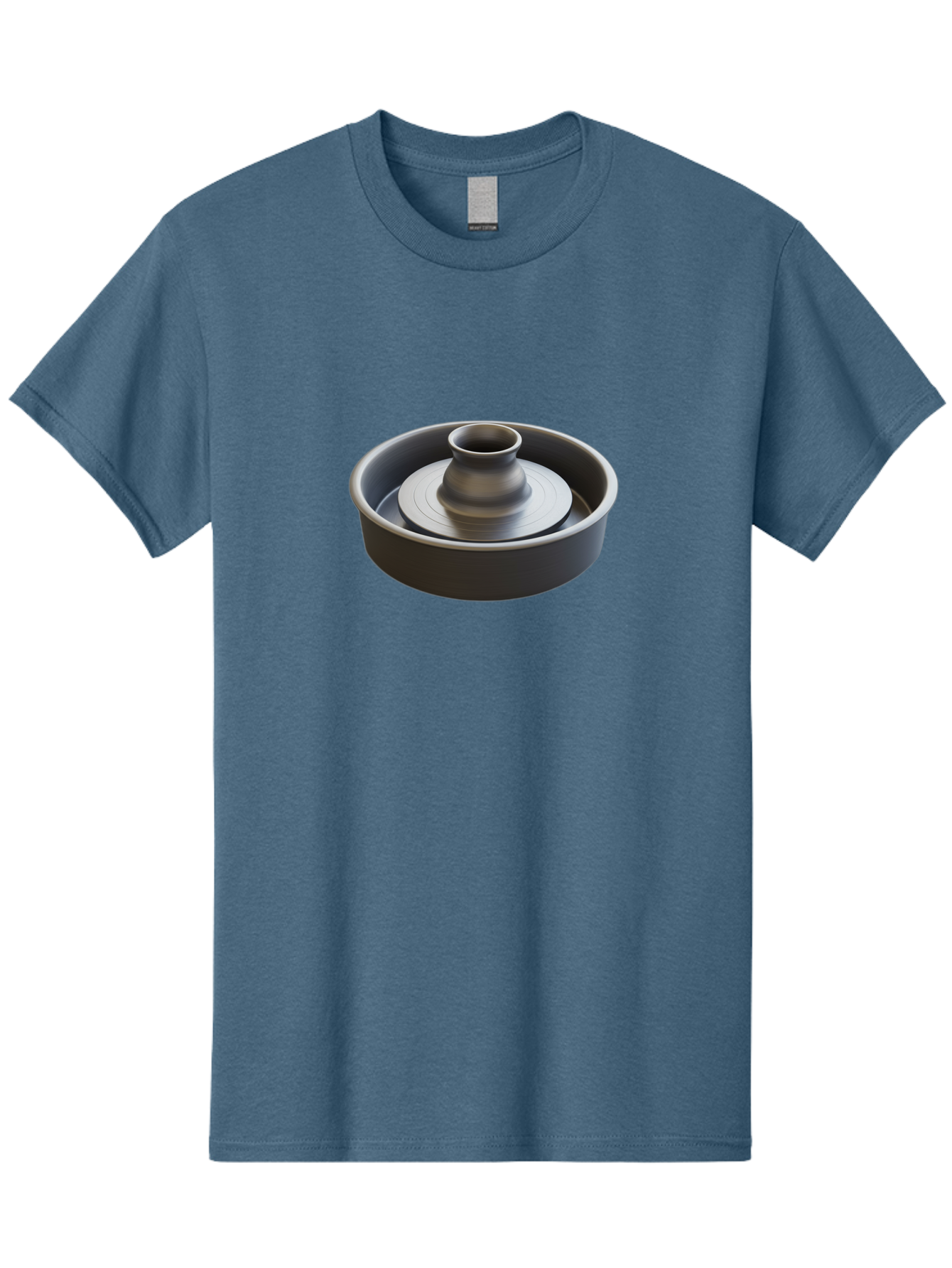 Pottery-Wheel-2 Men'S Graphic Tee, 100% Cotton, Comfortable Casual Summer Wear, Machine Washable, Pottery Wheel, Clay Spinning Wheel, Ceramics, Studio Equipment, Artist'S Tool, Creative Process, Handmade Crafts, Wheel Throwing Bab250