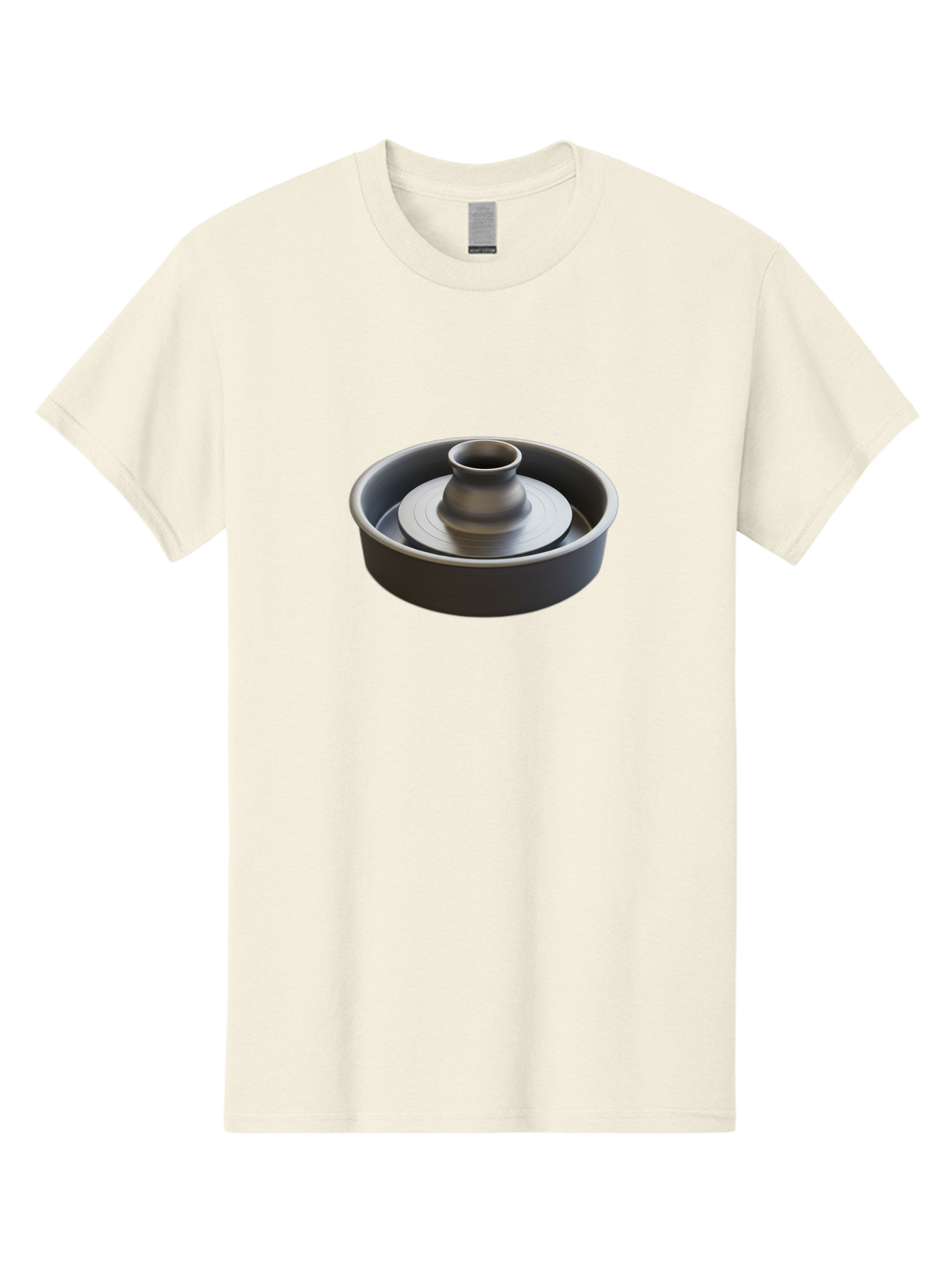 Pottery-Wheel-2 Men'S Graphic Tee, 100% Cotton, Comfortable Casual Summer Wear, Machine Washable, Pottery Wheel, Clay Spinning Wheel, Ceramics, Studio Equipment, Artist'S Tool, Creative Process, Handmade Crafts, Wheel Throwing Bab250