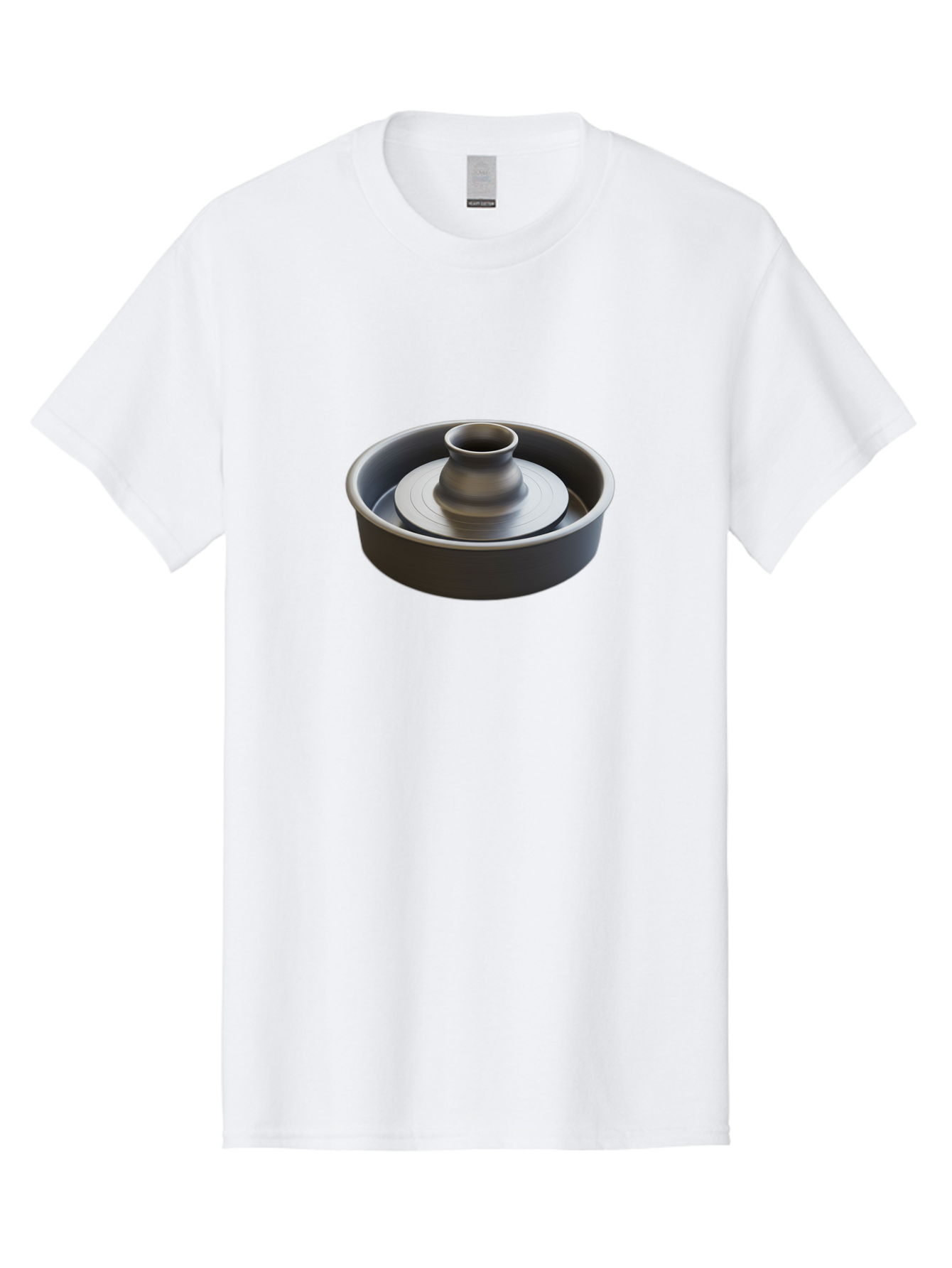 Pottery-Wheel-2 Men'S Graphic Tee, 100% Cotton, Comfortable Casual Summer Wear, Machine Washable, Pottery Wheel, Clay Spinning Wheel, Ceramics, Studio Equipment, Artist'S Tool, Creative Process, Handmade Crafts, Wheel Throwing Bab250