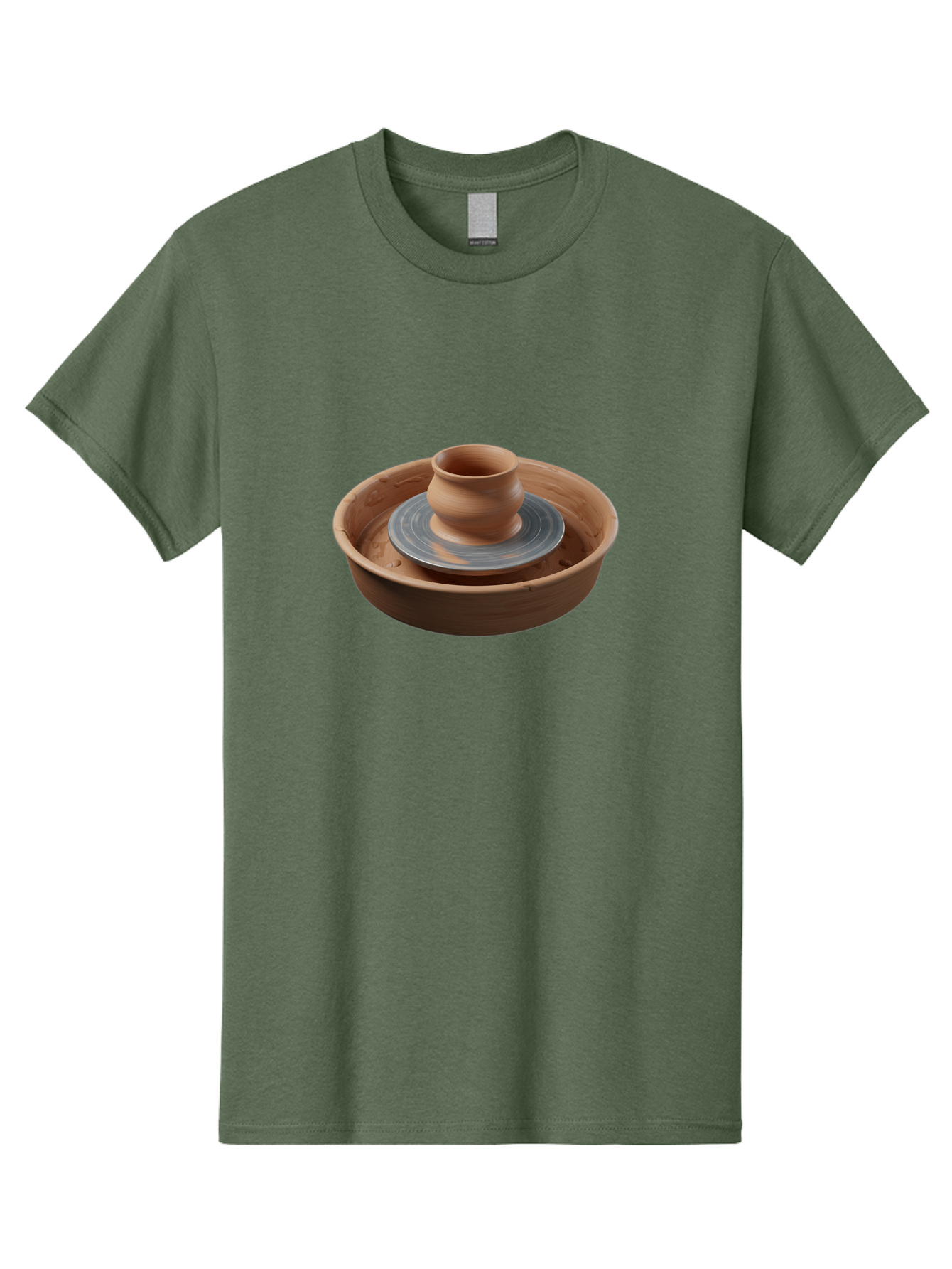 Pottery-Wheel-3 Men'S Graphic Tee, 100% Cotton, Comfortable Casual Summer Wear, Machine Washable, Pottery Wheel, Clay Pot, Ceramics, Pottery Making, Handmade Crafts, Artisanal Pottery, Clay Spinning, Creative Process, Artisan Work Bab251