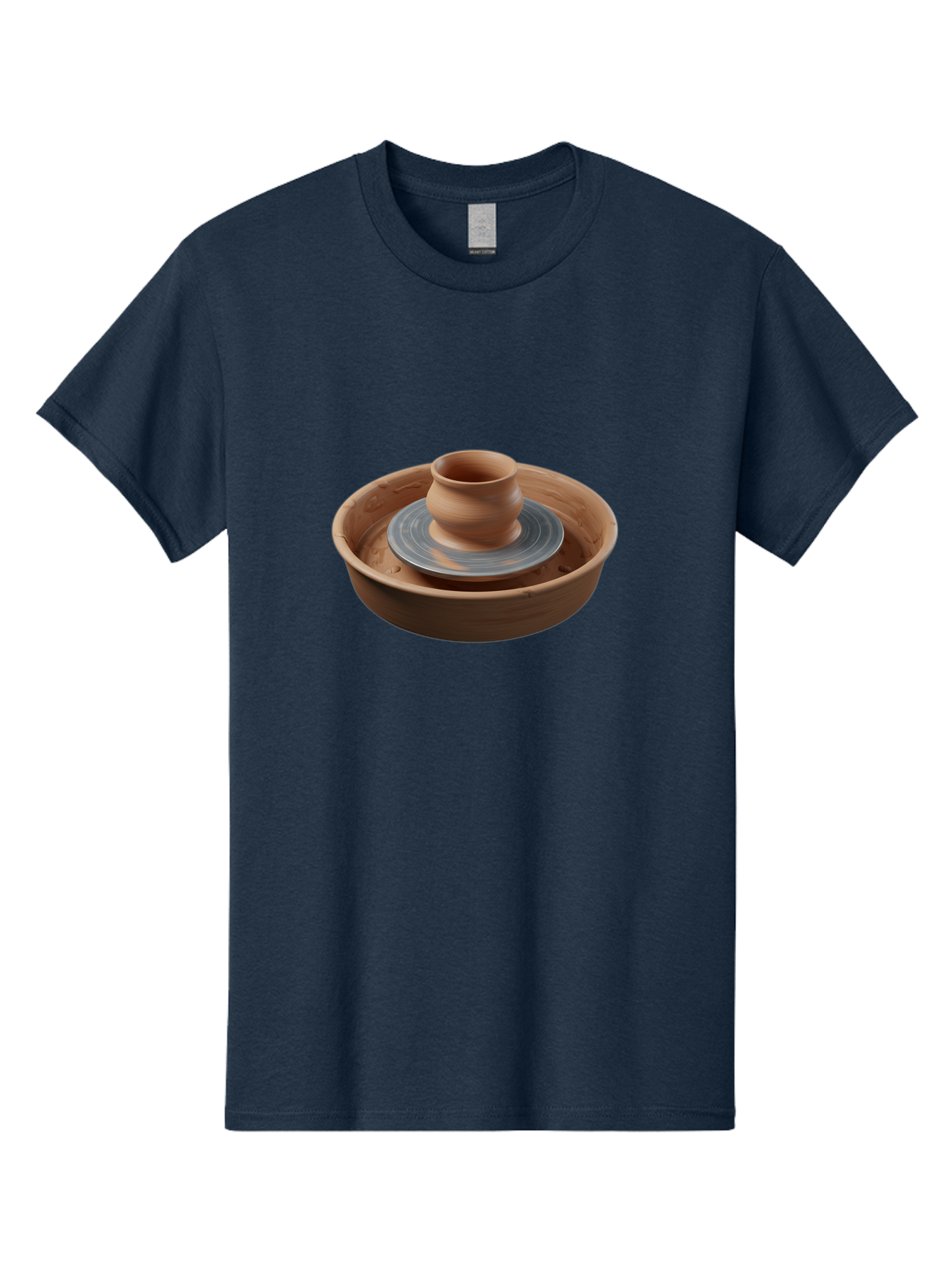 Pottery-Wheel-3 Men'S Graphic Tee, 100% Cotton, Comfortable Casual Summer Wear, Machine Washable, Pottery Wheel, Clay Pot, Ceramics, Pottery Making, Handmade Crafts, Artisanal Pottery, Clay Spinning, Creative Process, Artisan Work Bab251