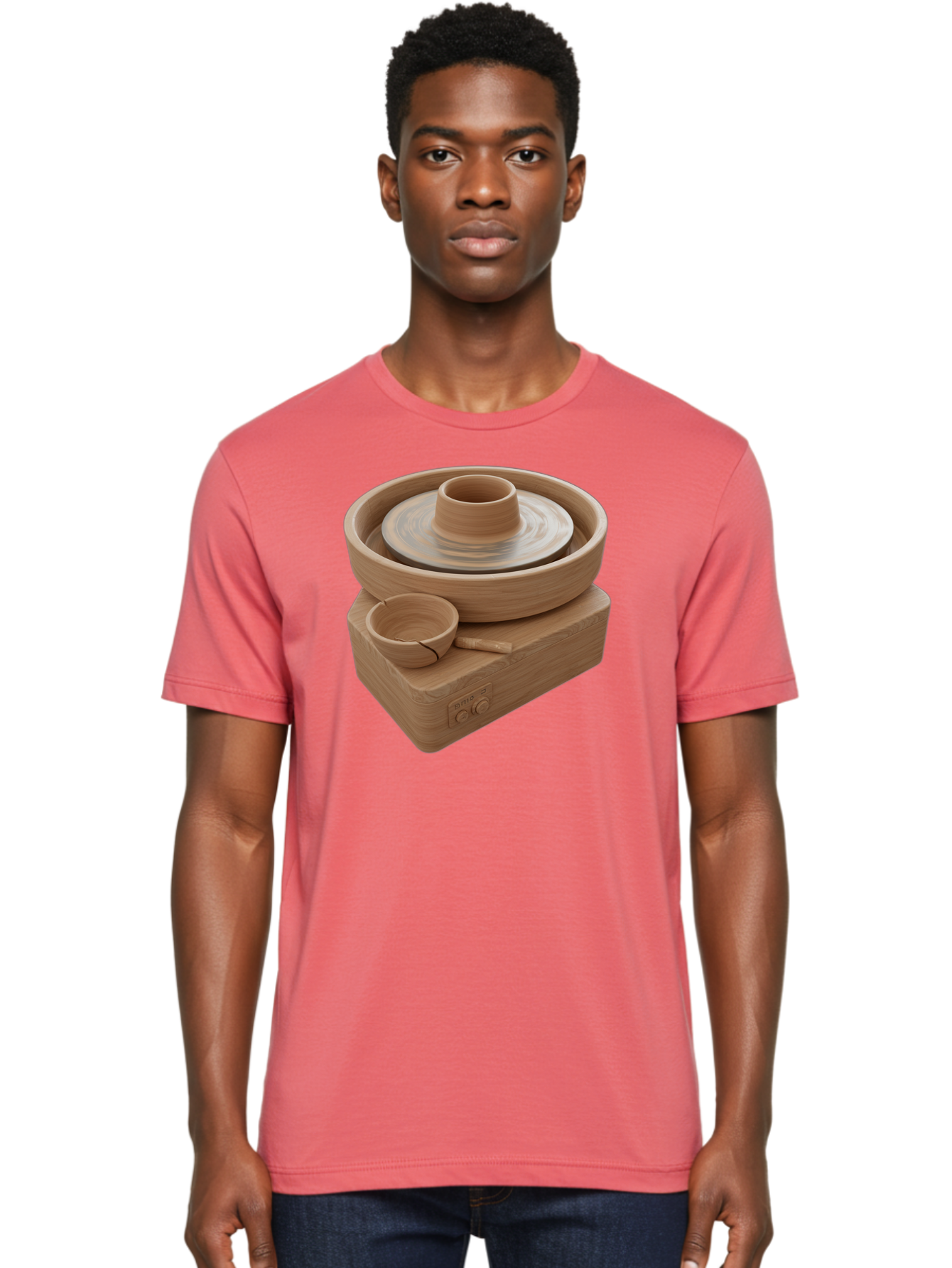 Pottery-Wheel-4 Men'S Graphic Tee, 100% Cotton, Comfortable Casual Summer Wear, Machine Washable, Potter'S Wheel, Clay Pot, Ceramics, Pottery Wheel, Handmade Crafts, Creative Art, Pottery Tools, Artisan Work, Clay Modeling, Pottery Making Bab252