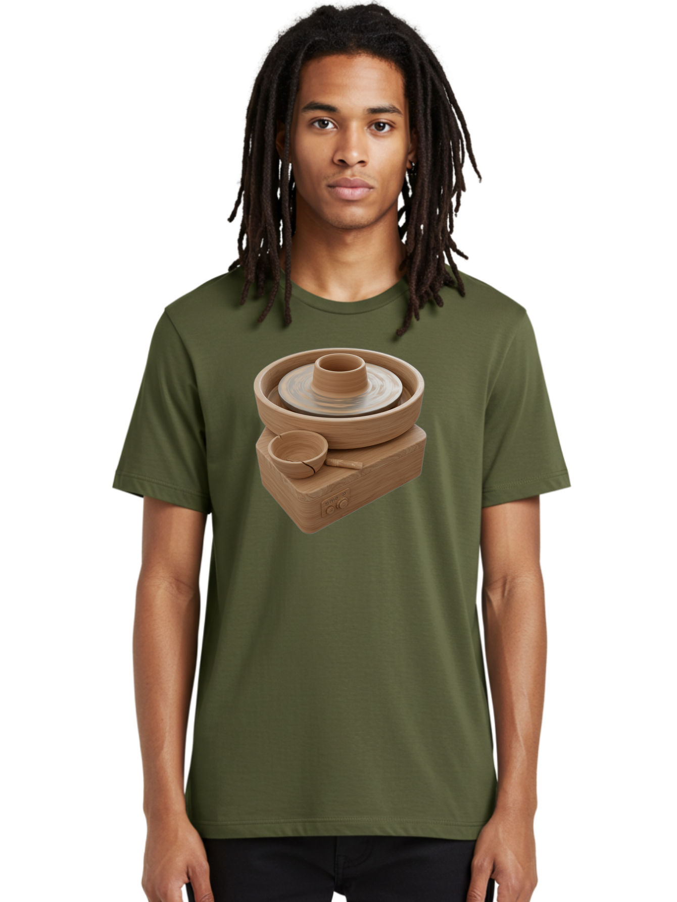 Pottery-Wheel-4 Men'S Graphic Tee, 100% Cotton, Comfortable Casual Summer Wear, Machine Washable, Potter'S Wheel, Clay Pot, Ceramics, Pottery Wheel, Handmade Crafts, Creative Art, Pottery Tools, Artisan Work, Clay Modeling, Pottery Making Bab252