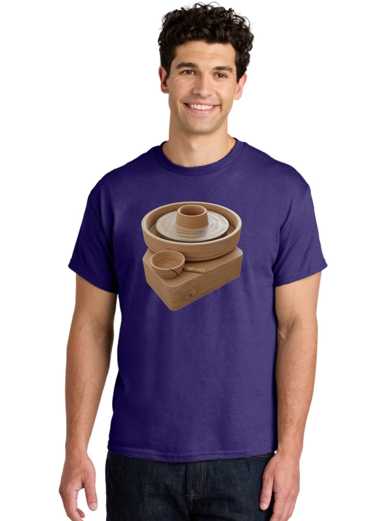 Pottery-Wheel-4 Men'S Graphic Tee, 100% Cotton, Comfortable Casual Summer Wear, Machine Washable, Potter'S Wheel, Clay Pot, Ceramics, Pottery Wheel, Handmade Crafts, Creative Art, Pottery Tools, Artisan Work, Clay Modeling, Pottery Making Bab252