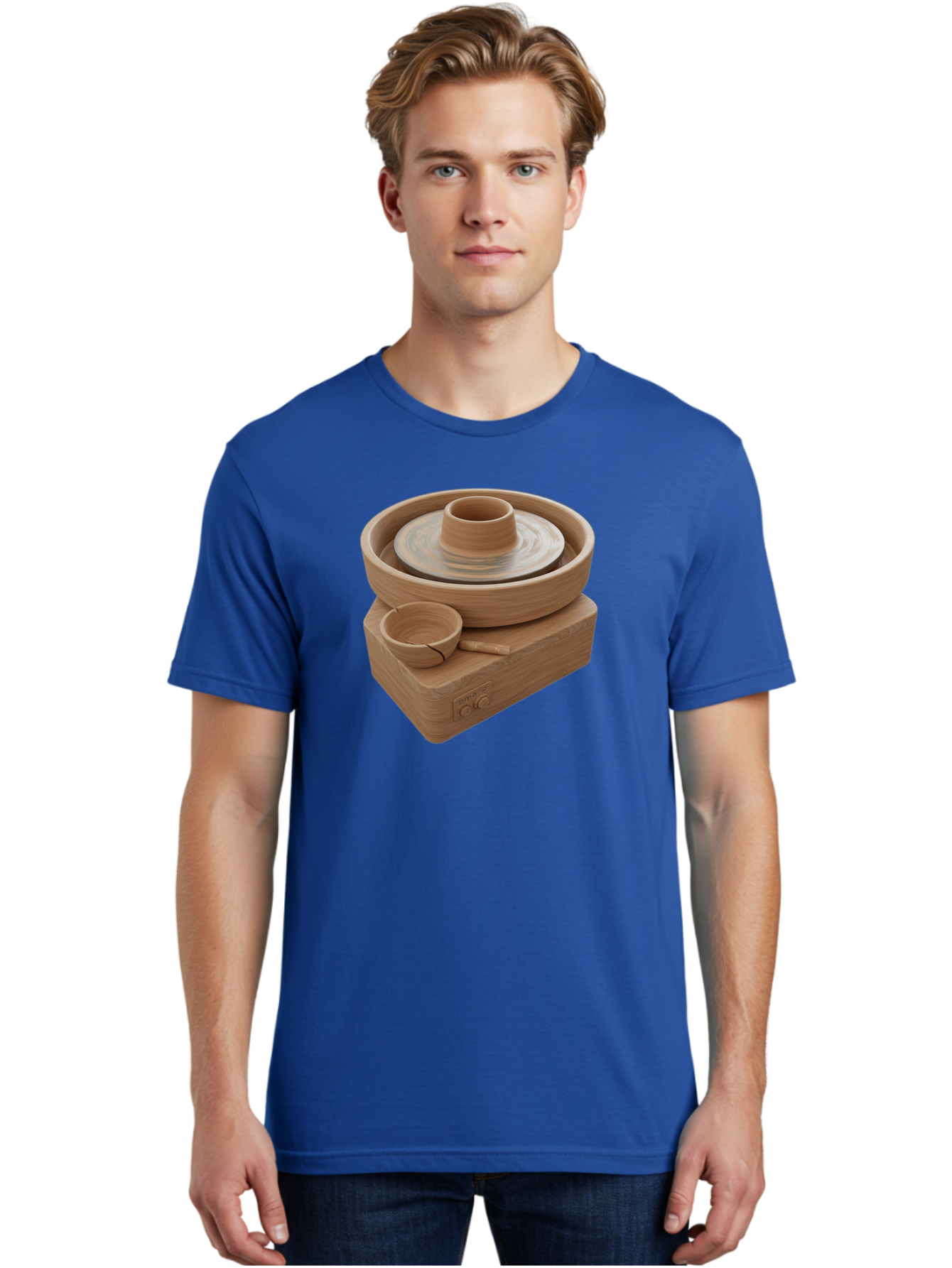 Pottery-Wheel-4 Men'S Graphic Tee, 100% Cotton, Comfortable Casual Summer Wear, Machine Washable, Potter'S Wheel, Clay Pot, Ceramics, Pottery Wheel, Handmade Crafts, Creative Art, Pottery Tools, Artisan Work, Clay Modeling, Pottery Making Bab252