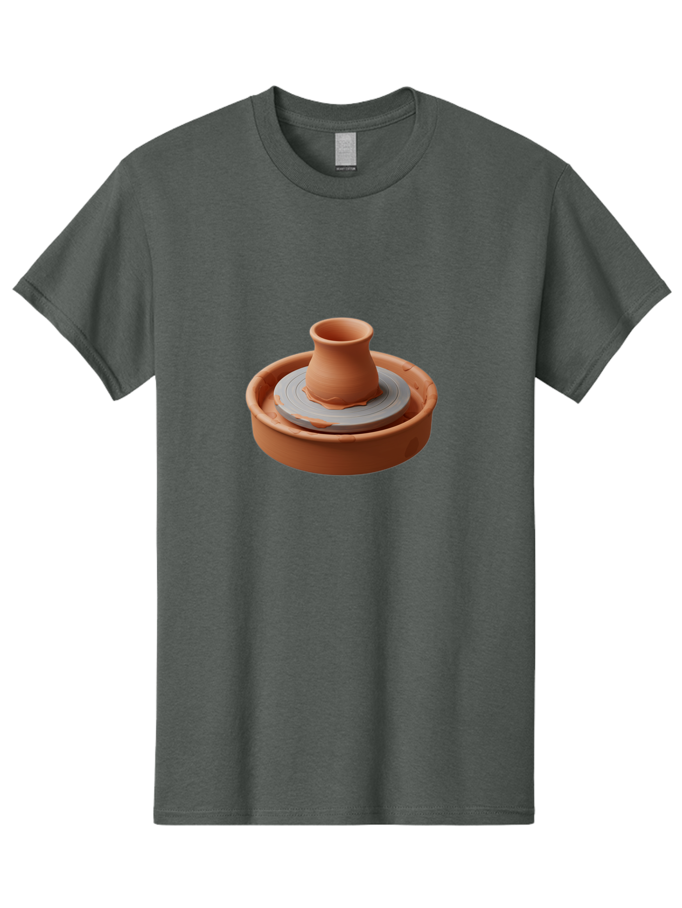Pottery-Wheel-Clay-Pot Men'S Graphic Tee, 100% Cotton, Comfortable Casual Summer Wear, Machine Washable, Pottery Wheel, Clay Pot, Ceramics, Handmade, Craftsmanship, Creative Process, Clay Modeling, Artisanal, Pottery Making, Terracotta, Bab253