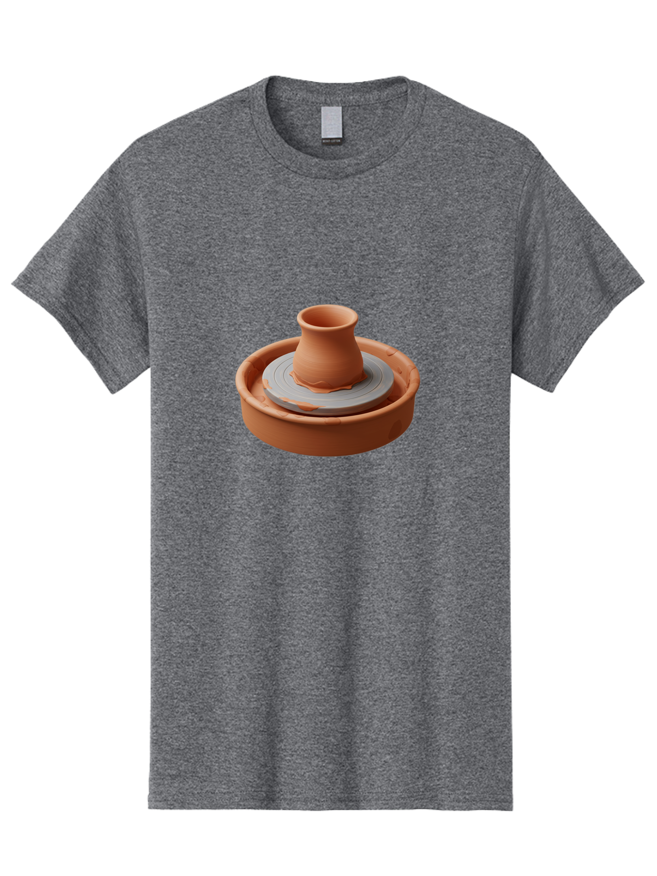 Pottery-Wheel-Clay-Pot Men'S Graphic Tee, 100% Cotton, Comfortable Casual Summer Wear, Machine Washable, Pottery Wheel, Clay Pot, Ceramics, Handmade, Craftsmanship, Creative Process, Clay Modeling, Artisanal, Pottery Making, Terracotta, Bab253