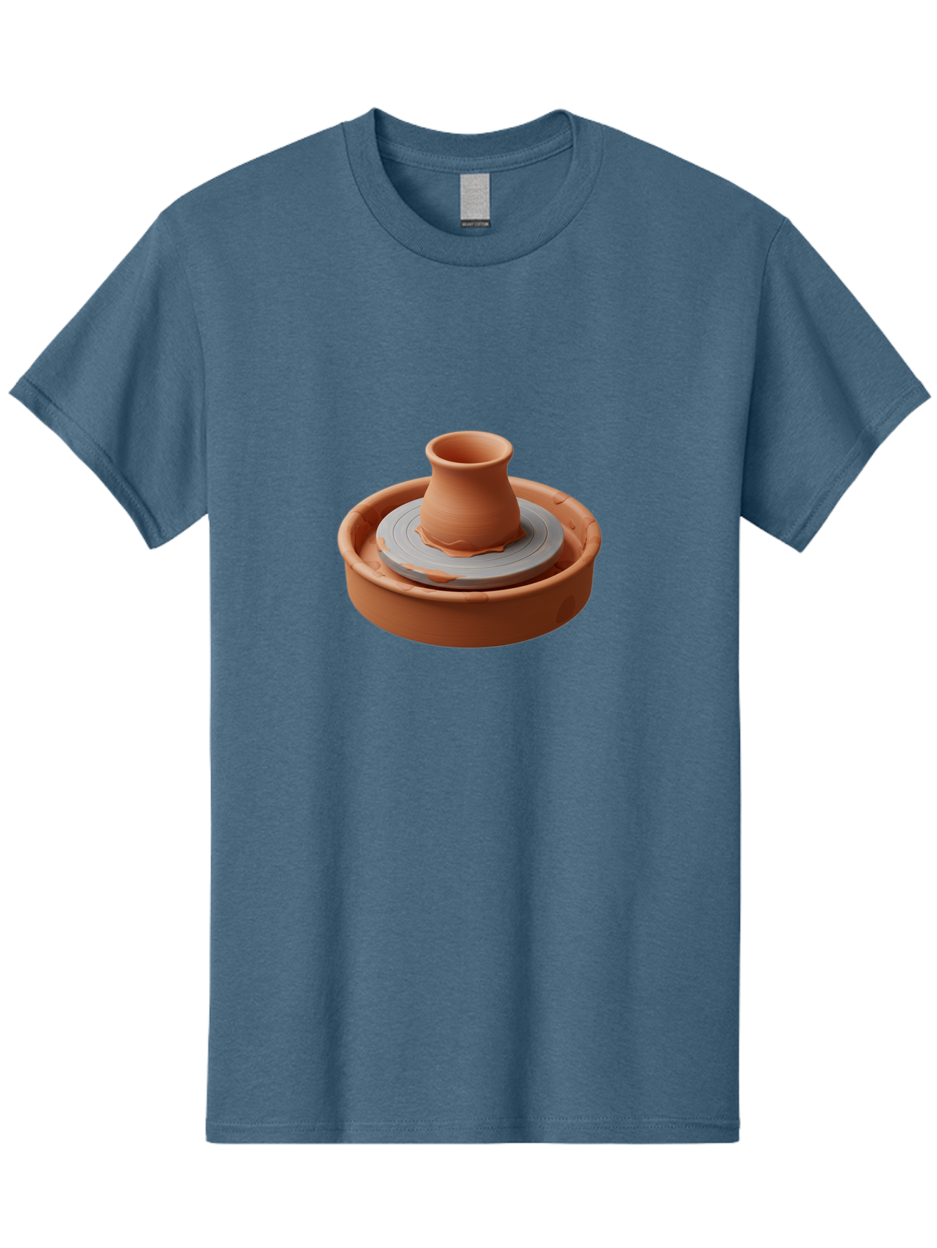 Pottery-Wheel-Clay-Pot Men'S Graphic Tee, 100% Cotton, Comfortable Casual Summer Wear, Machine Washable, Pottery Wheel, Clay Pot, Ceramics, Handmade, Craftsmanship, Creative Process, Clay Modeling, Artisanal, Pottery Making, Terracotta, Bab253