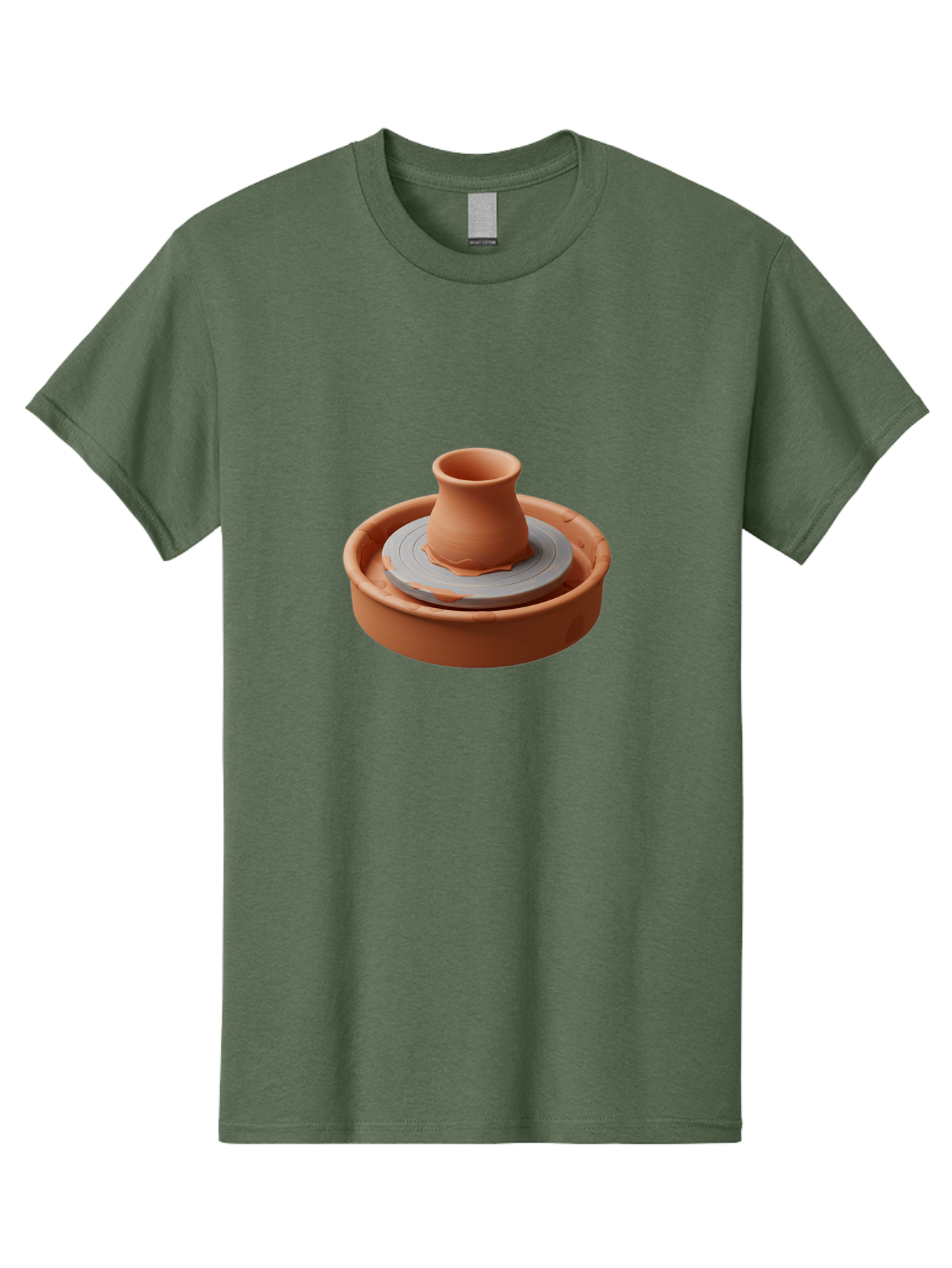 Pottery-Wheel-Clay-Pot Men'S Graphic Tee, 100% Cotton, Comfortable Casual Summer Wear, Machine Washable, Pottery Wheel, Clay Pot, Ceramics, Handmade, Craftsmanship, Creative Process, Clay Modeling, Artisanal, Pottery Making, Terracotta, Bab253