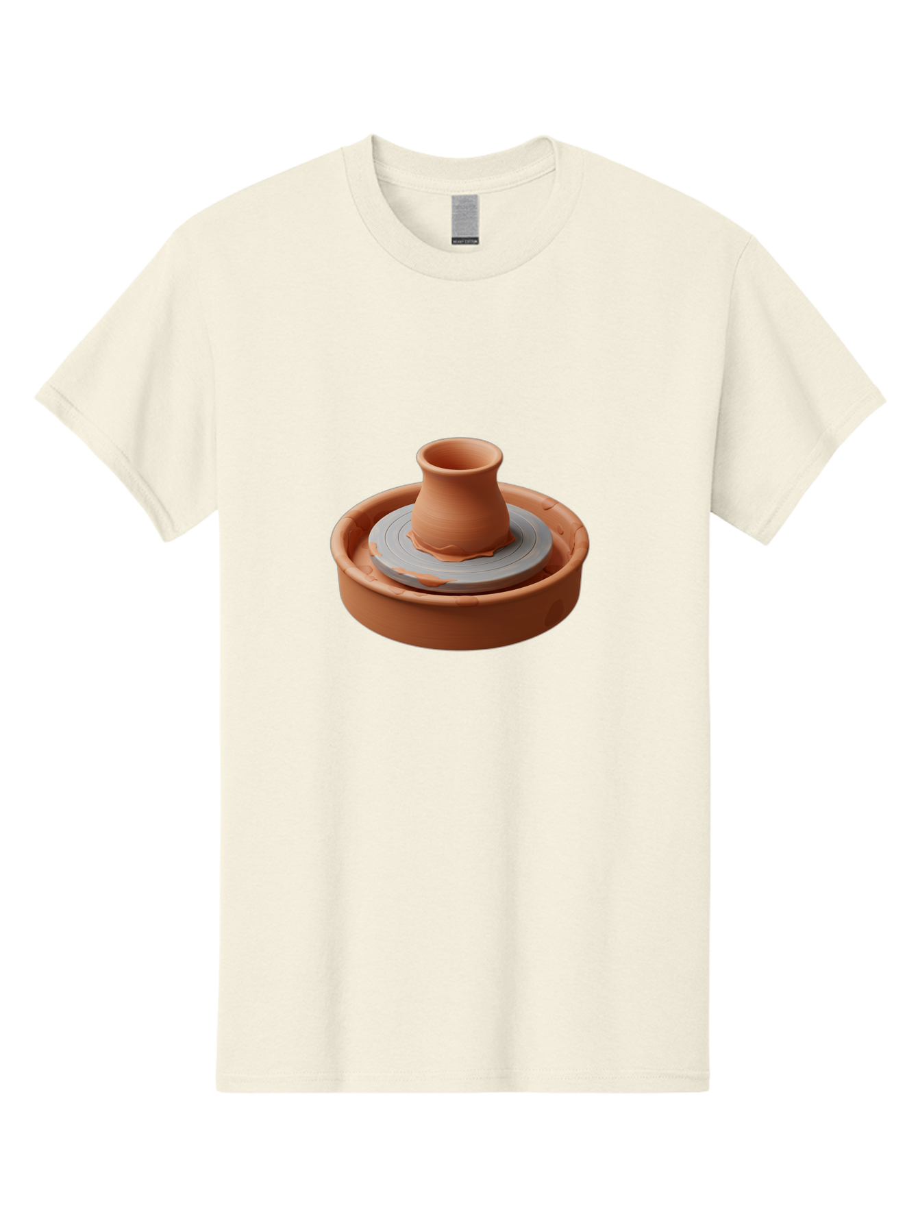Pottery-Wheel-Clay-Pot Men'S Graphic Tee, 100% Cotton, Comfortable Casual Summer Wear, Machine Washable, Pottery Wheel, Clay Pot, Ceramics, Handmade, Craftsmanship, Creative Process, Clay Modeling, Artisanal, Pottery Making, Terracotta, Bab253