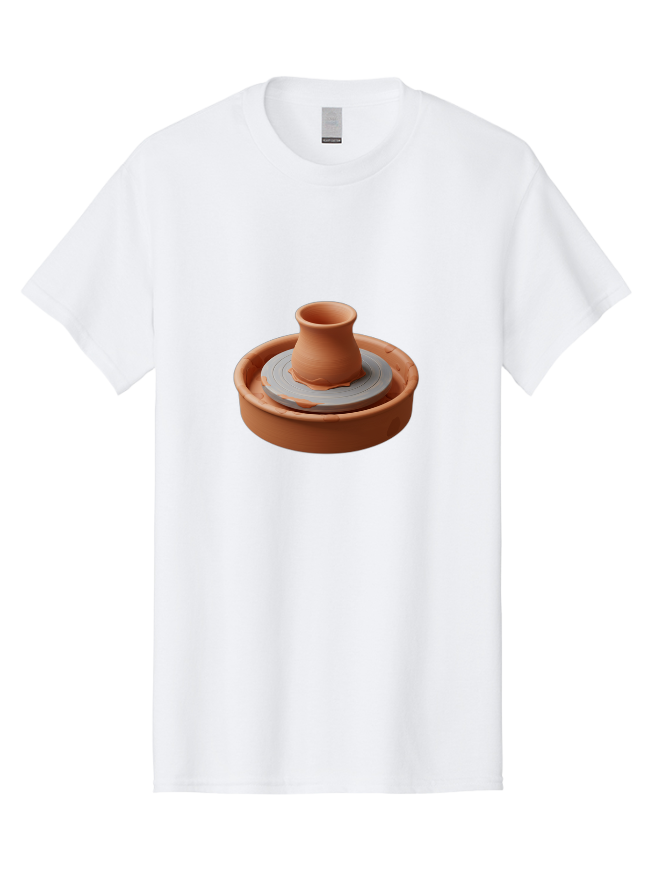 Pottery-Wheel-Clay-Pot Men'S Graphic Tee, 100% Cotton, Comfortable Casual Summer Wear, Machine Washable, Pottery Wheel, Clay Pot, Ceramics, Handmade, Craftsmanship, Creative Process, Clay Modeling, Artisanal, Pottery Making, Terracotta, Bab253