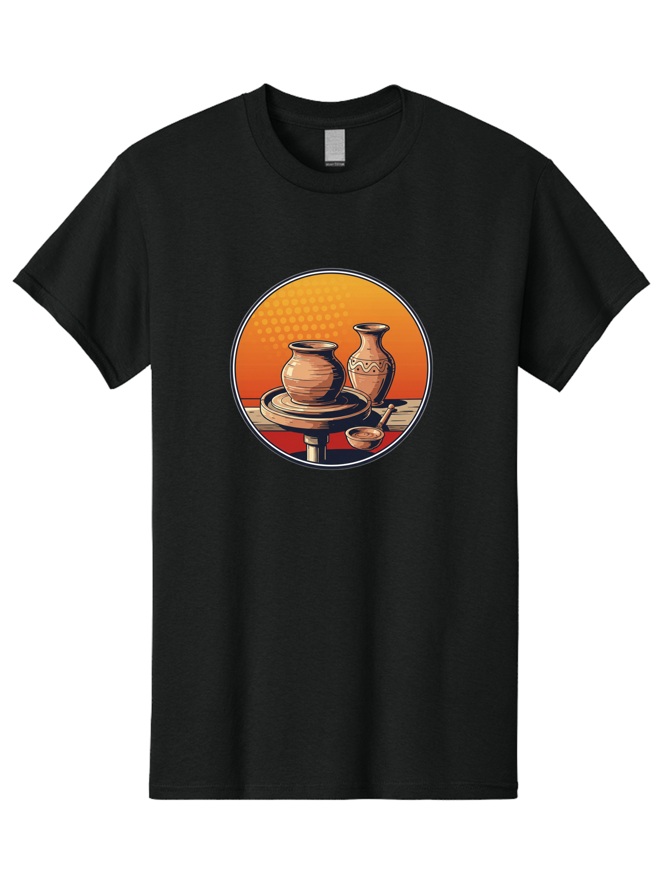 Pottery-Wheel Men'S Graphic Tee, 100% Cotton, Comfortable Casual Summer Wear, Machine Washable, Pottery Wheel, Clay Pot, Handmade Ceramics, Pottery Tools, Creative Process, Ceramic Art, Traditional Craftsmanship, Artisanal Pottery Bab255
