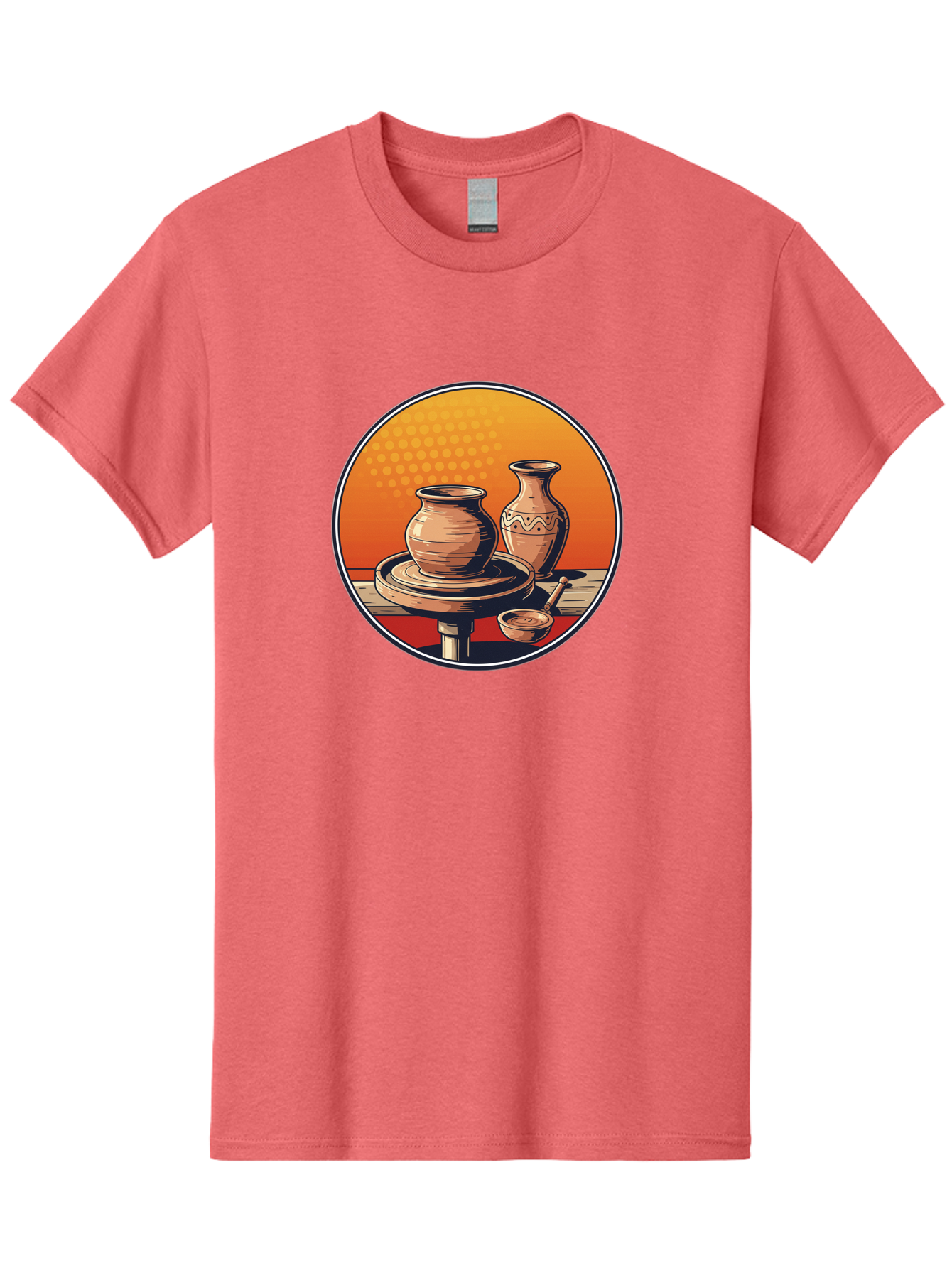 Pottery-Wheel Men'S Graphic Tee, 100% Cotton, Comfortable Casual Summer Wear, Machine Washable, Pottery Wheel, Clay Pot, Handmade Ceramics, Pottery Tools, Creative Process, Ceramic Art, Traditional Craftsmanship, Artisanal Pottery Bab255
