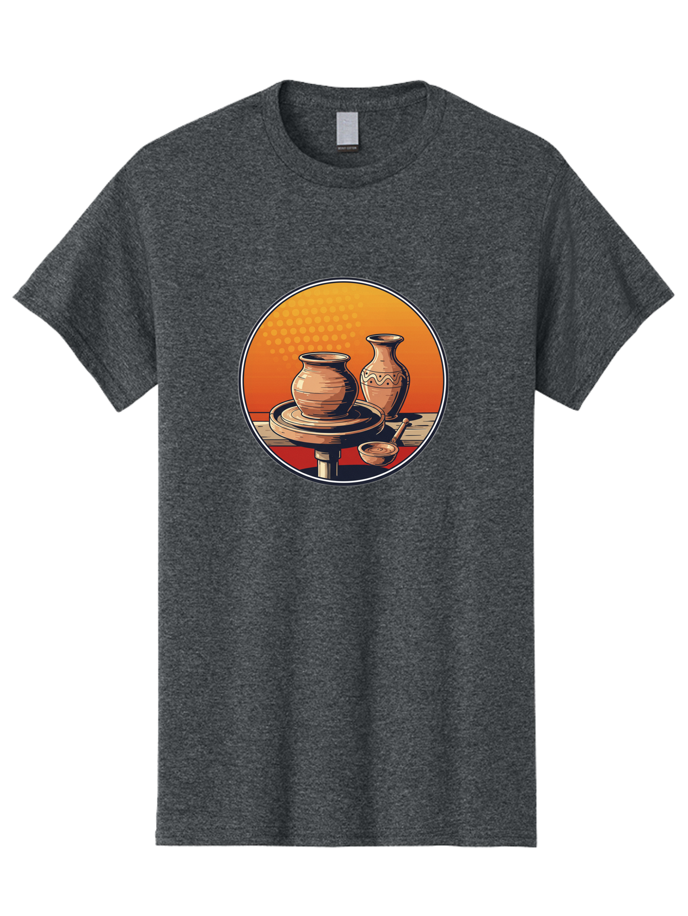 Pottery-Wheel Men'S Graphic Tee, 100% Cotton, Comfortable Casual Summer Wear, Machine Washable, Pottery Wheel, Clay Pot, Handmade Ceramics, Pottery Tools, Creative Process, Ceramic Art, Traditional Craftsmanship, Artisanal Pottery Bab255
