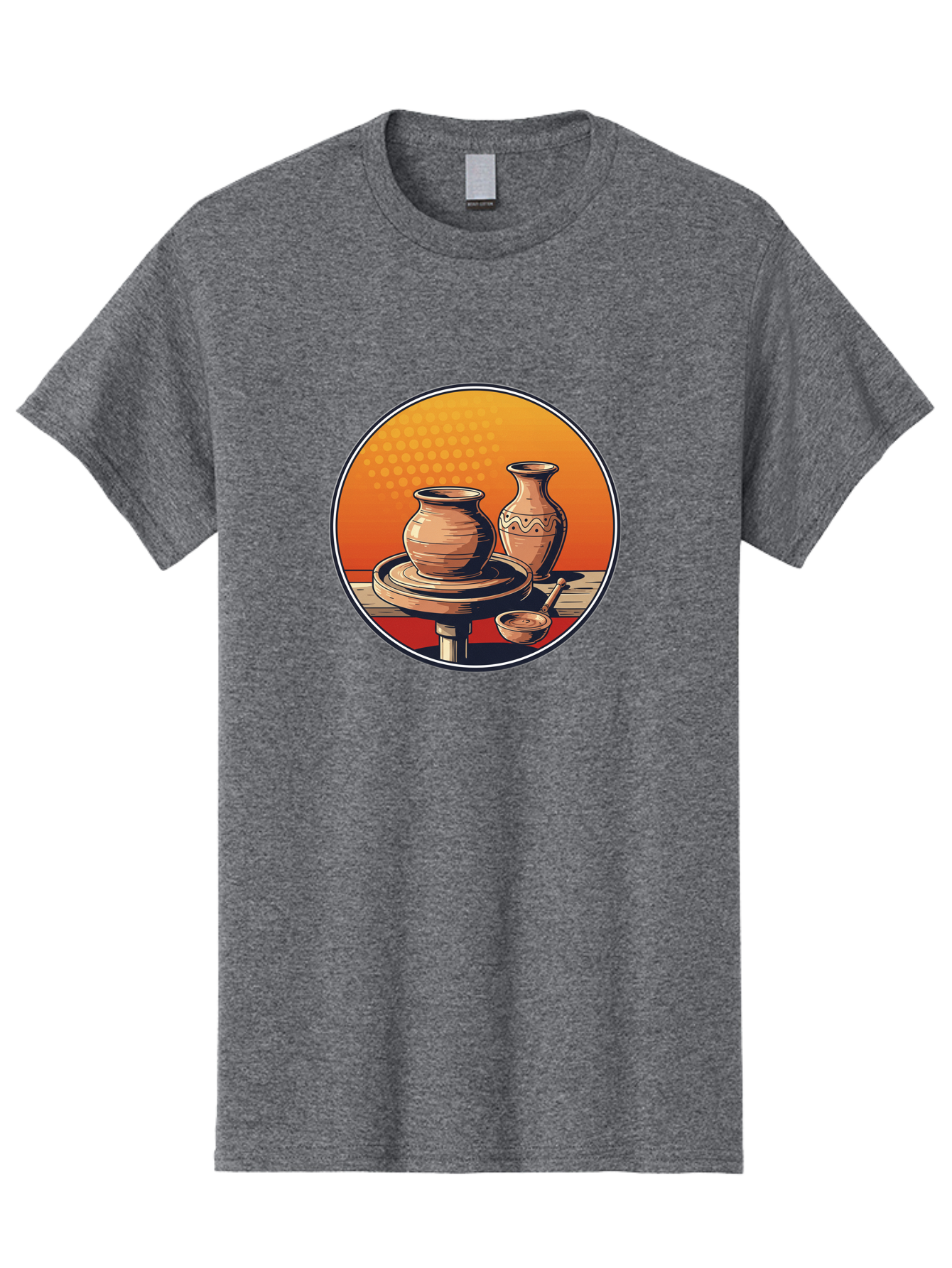 Pottery-Wheel Men'S Graphic Tee, 100% Cotton, Comfortable Casual Summer Wear, Machine Washable, Pottery Wheel, Clay Pot, Handmade Ceramics, Pottery Tools, Creative Process, Ceramic Art, Traditional Craftsmanship, Artisanal Pottery Bab255