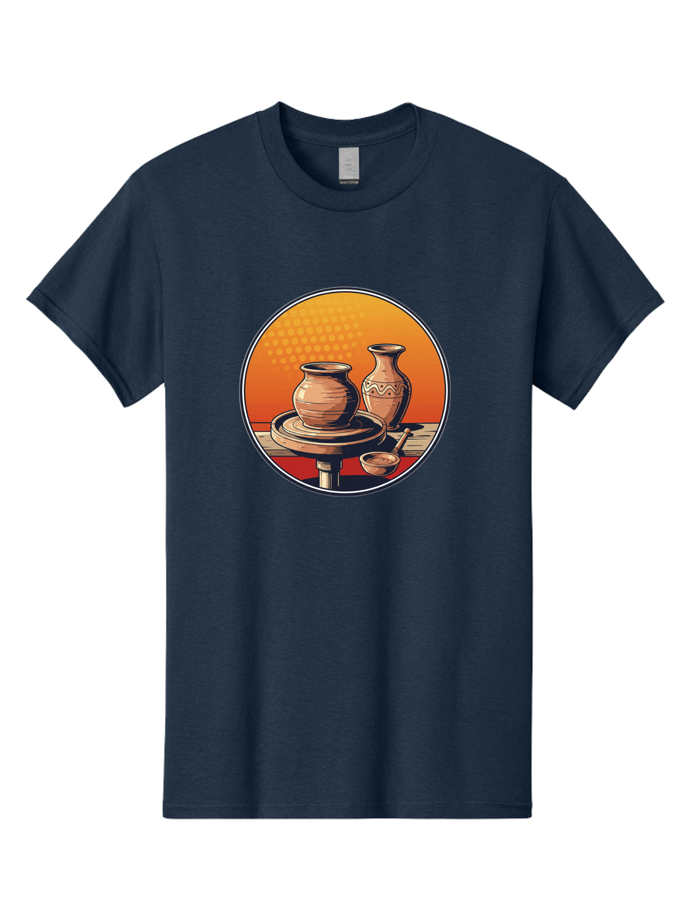 Pottery-Wheel Men'S Graphic Tee, 100% Cotton, Comfortable Casual Summer Wear, Machine Washable, Pottery Wheel, Clay Pot, Handmade Ceramics, Pottery Tools, Creative Process, Ceramic Art, Traditional Craftsmanship, Artisanal Pottery Bab255
