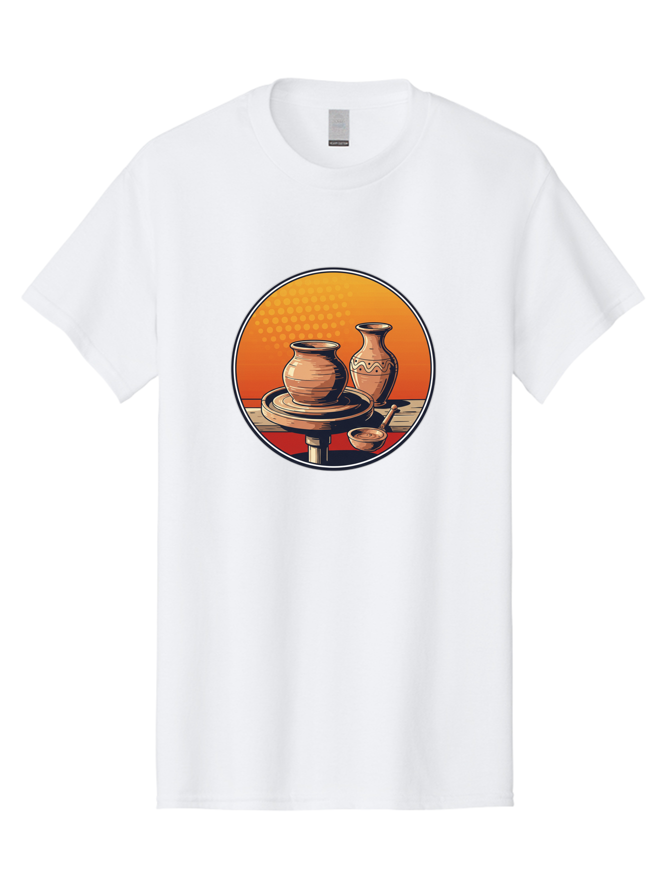 Pottery-Wheel Men'S Graphic Tee, 100% Cotton, Comfortable Casual Summer Wear, Machine Washable, Pottery Wheel, Clay Pot, Handmade Ceramics, Pottery Tools, Creative Process, Ceramic Art, Traditional Craftsmanship, Artisanal Pottery Bab255
