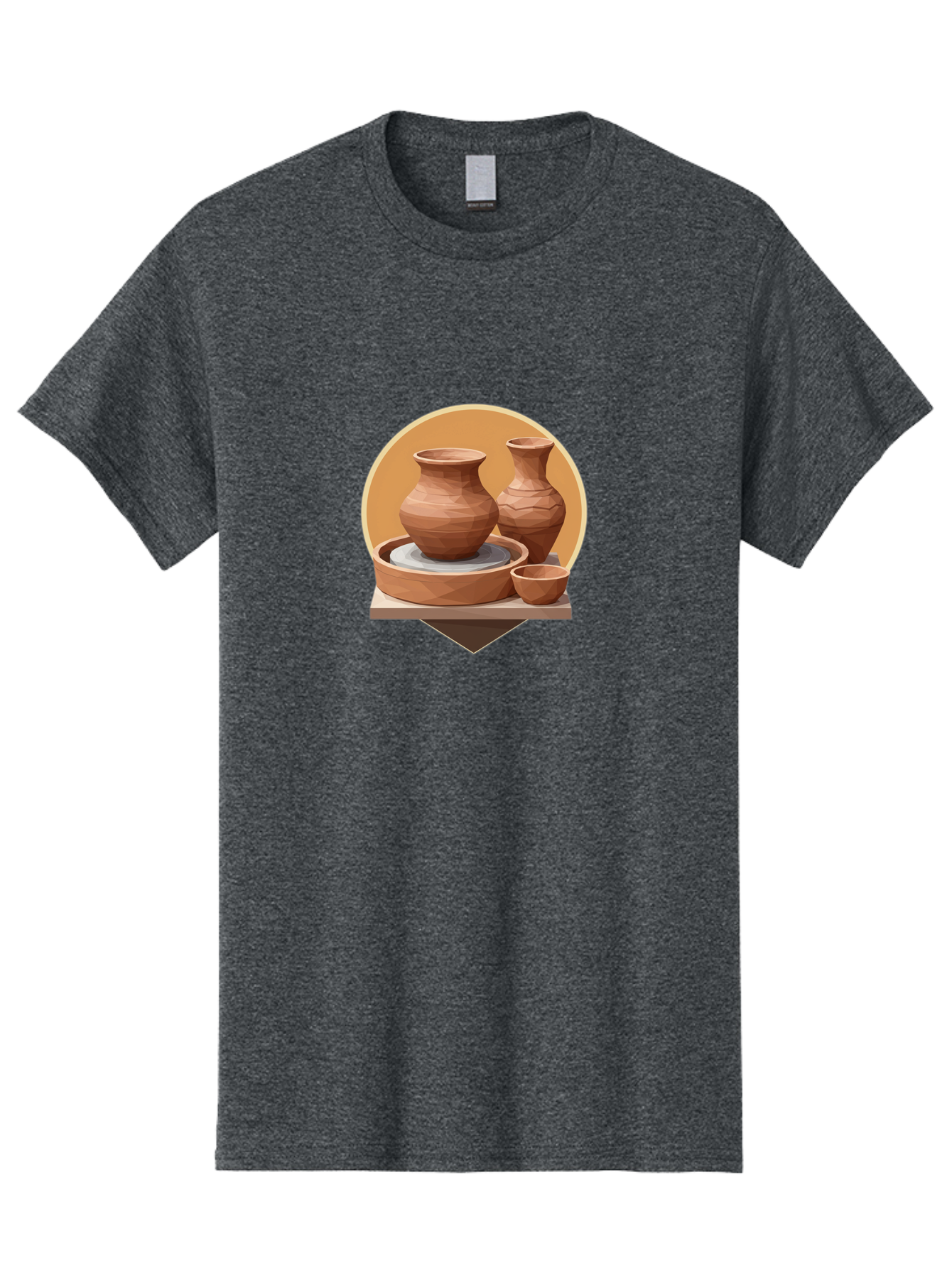 Pottery Men'S Graphic Tee, 100% Cotton, Comfortable Casual Summer Wear, Machine Washable, Pottery Wheel, Clay Pots, Ceramics, Handmade, Terracotta, Craftsmanship, Artisanal, Vase, Bowl, Creative Process, Clay Modeling Bab256