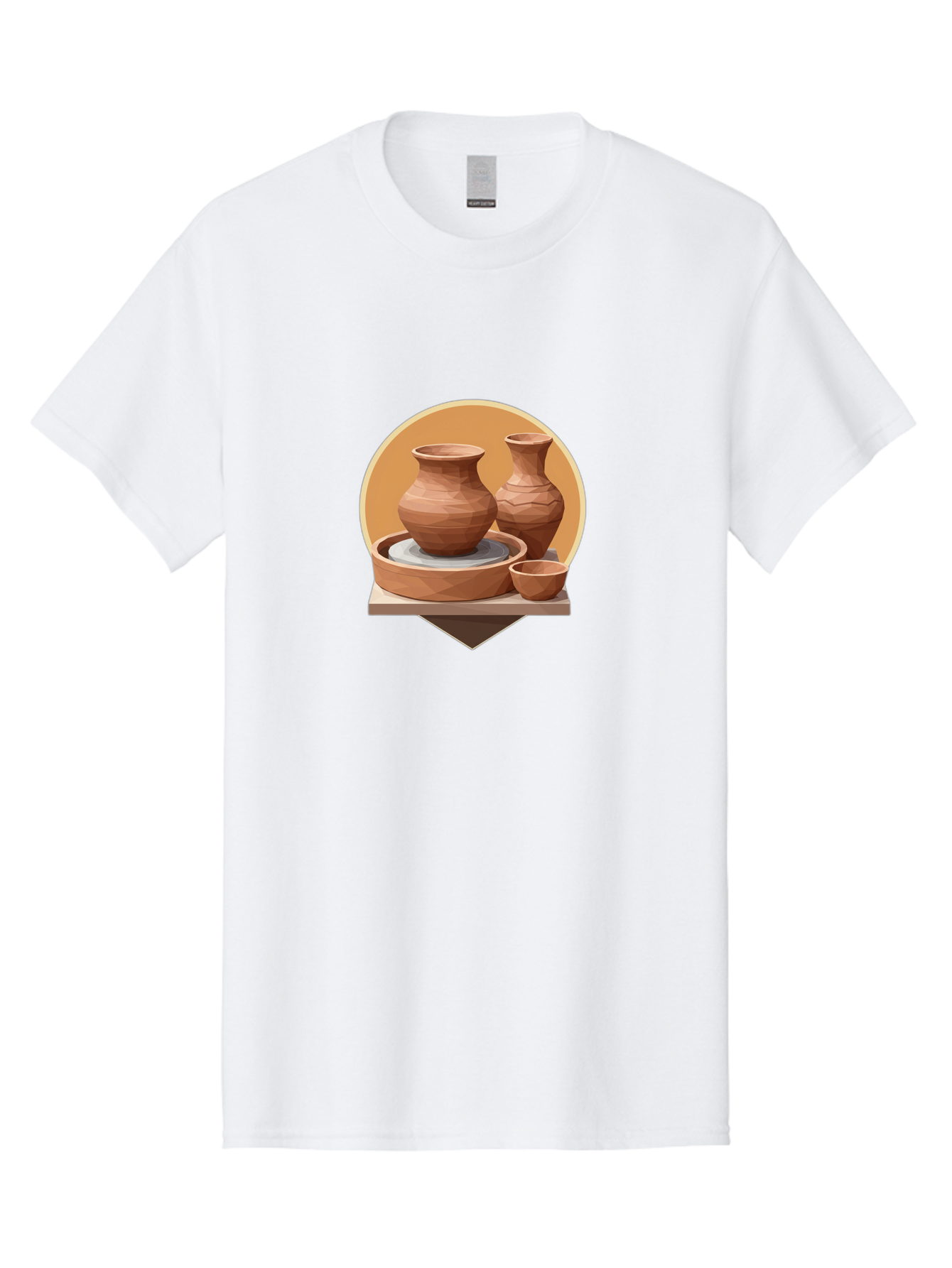 Pottery Men'S Graphic Tee, 100% Cotton, Comfortable Casual Summer Wear, Machine Washable, Pottery Wheel, Clay Pots, Ceramics, Handmade, Terracotta, Craftsmanship, Artisanal, Vase, Bowl, Creative Process, Clay Modeling Bab256