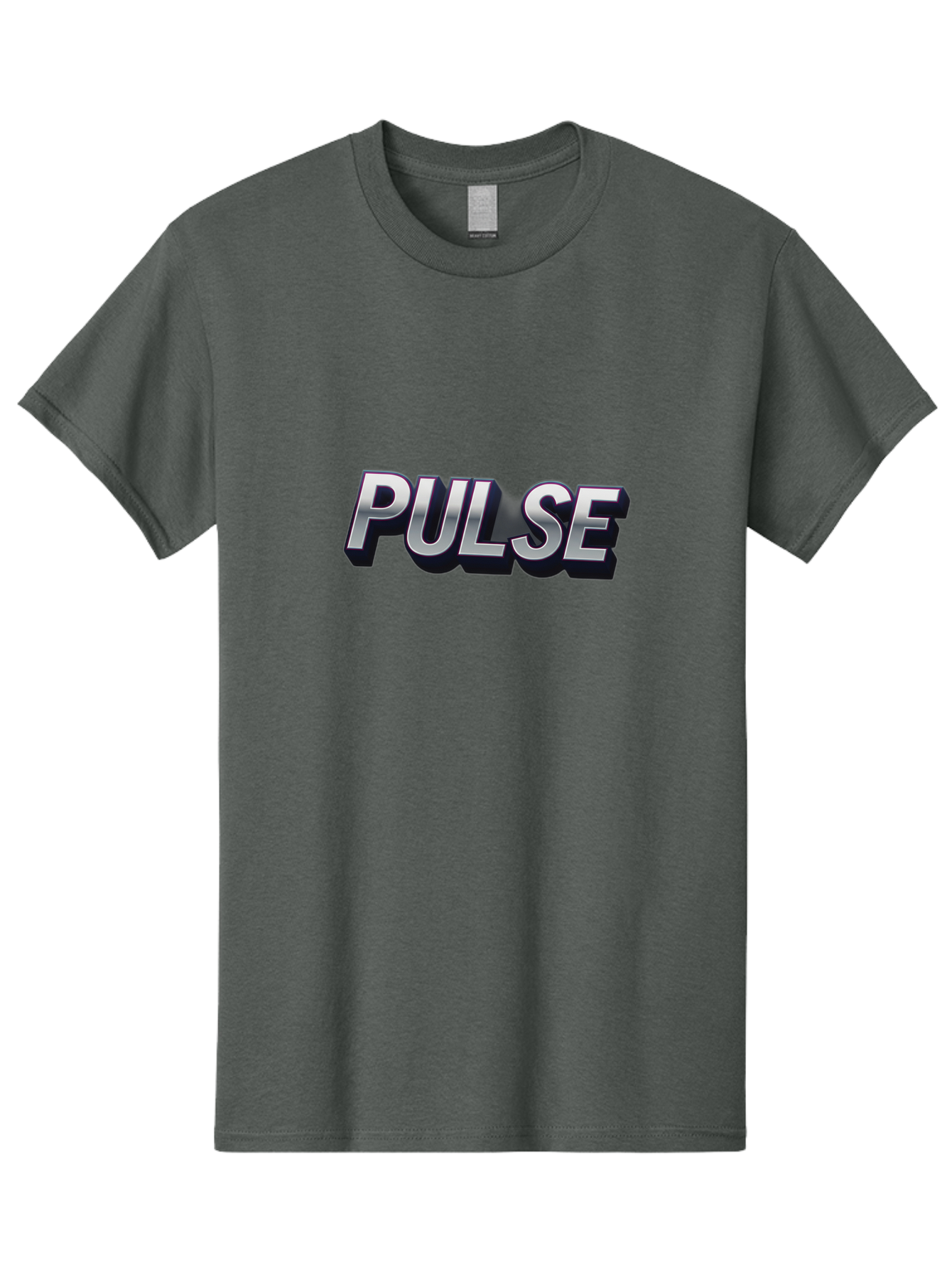 Pulse Men'S Graphic Tee, 100% Cotton, Comfortable Casual Summer Wear, Machine Washable, Pulse, Energy Boost, Vibrant Feel, Modern Typography, Dynamic Design, 3D Text Effect, Bold Font, Energetic Vibe Bab259