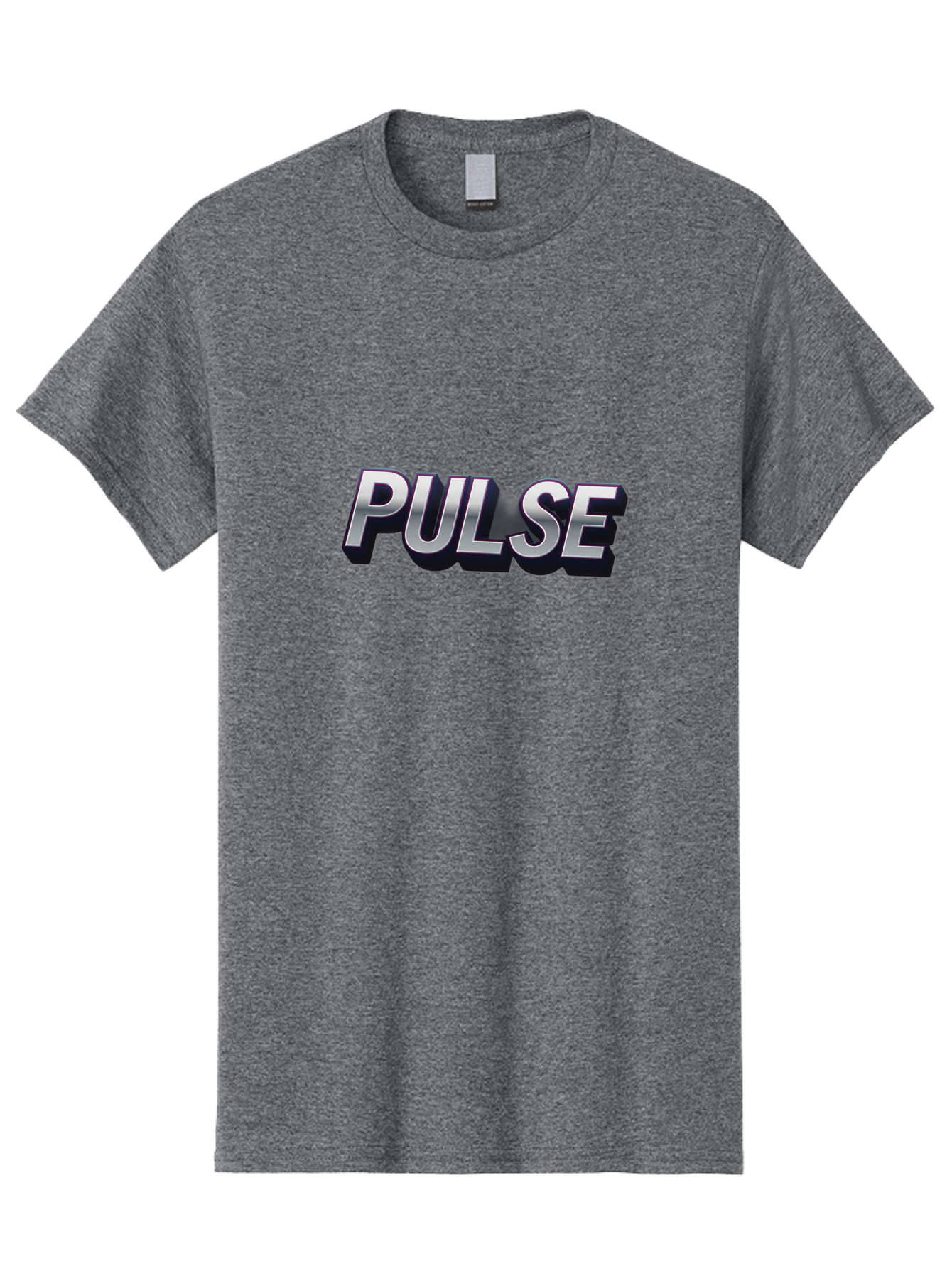 Pulse Men'S Graphic Tee, 100% Cotton, Comfortable Casual Summer Wear, Machine Washable, Pulse, Energy Boost, Vibrant Feel, Modern Typography, Dynamic Design, 3D Text Effect, Bold Font, Energetic Vibe Bab259