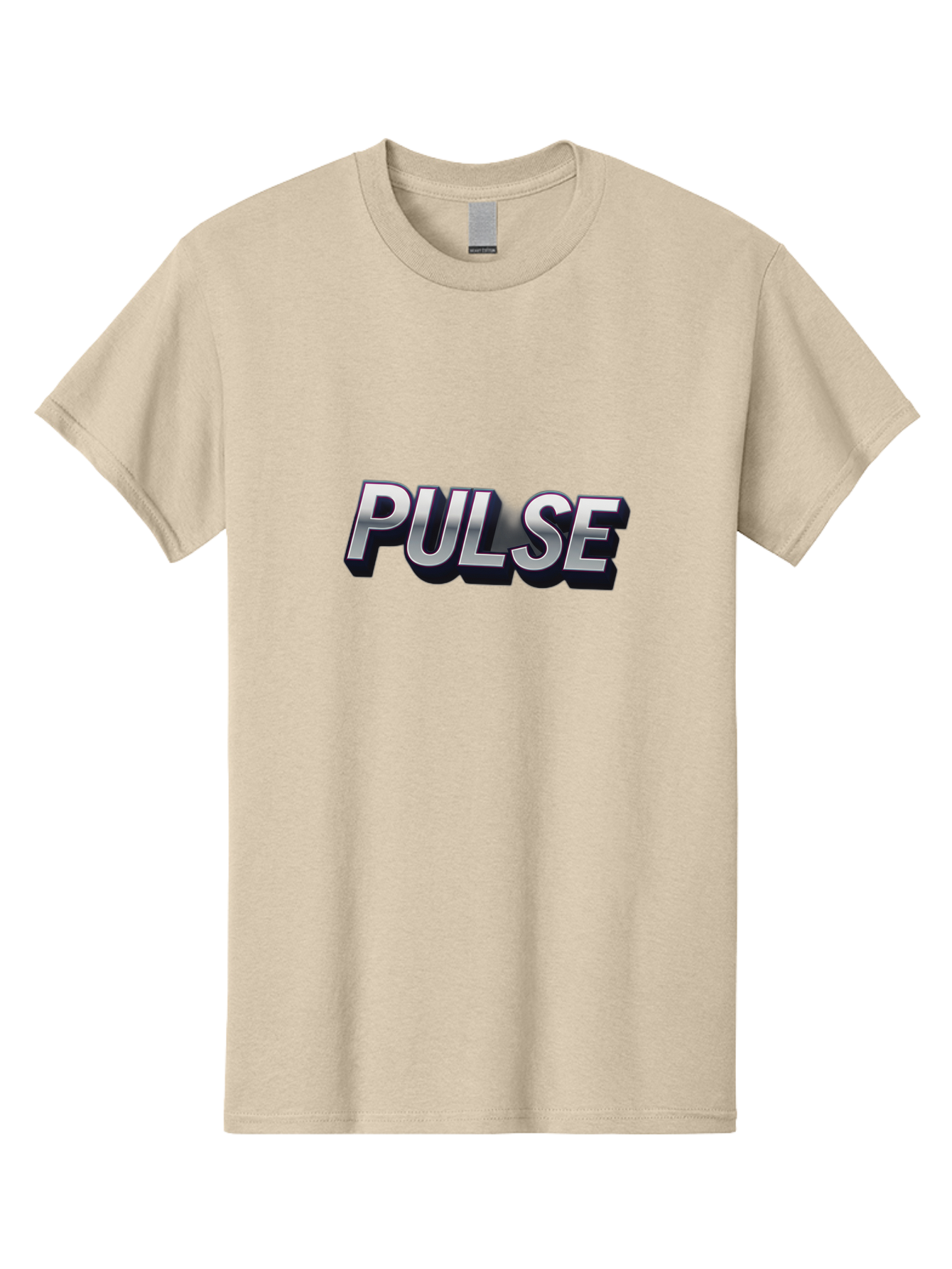 Pulse Men'S Graphic Tee, 100% Cotton, Comfortable Casual Summer Wear, Machine Washable, Pulse, Energy Boost, Vibrant Feel, Modern Typography, Dynamic Design, 3D Text Effect, Bold Font, Energetic Vibe Bab259
