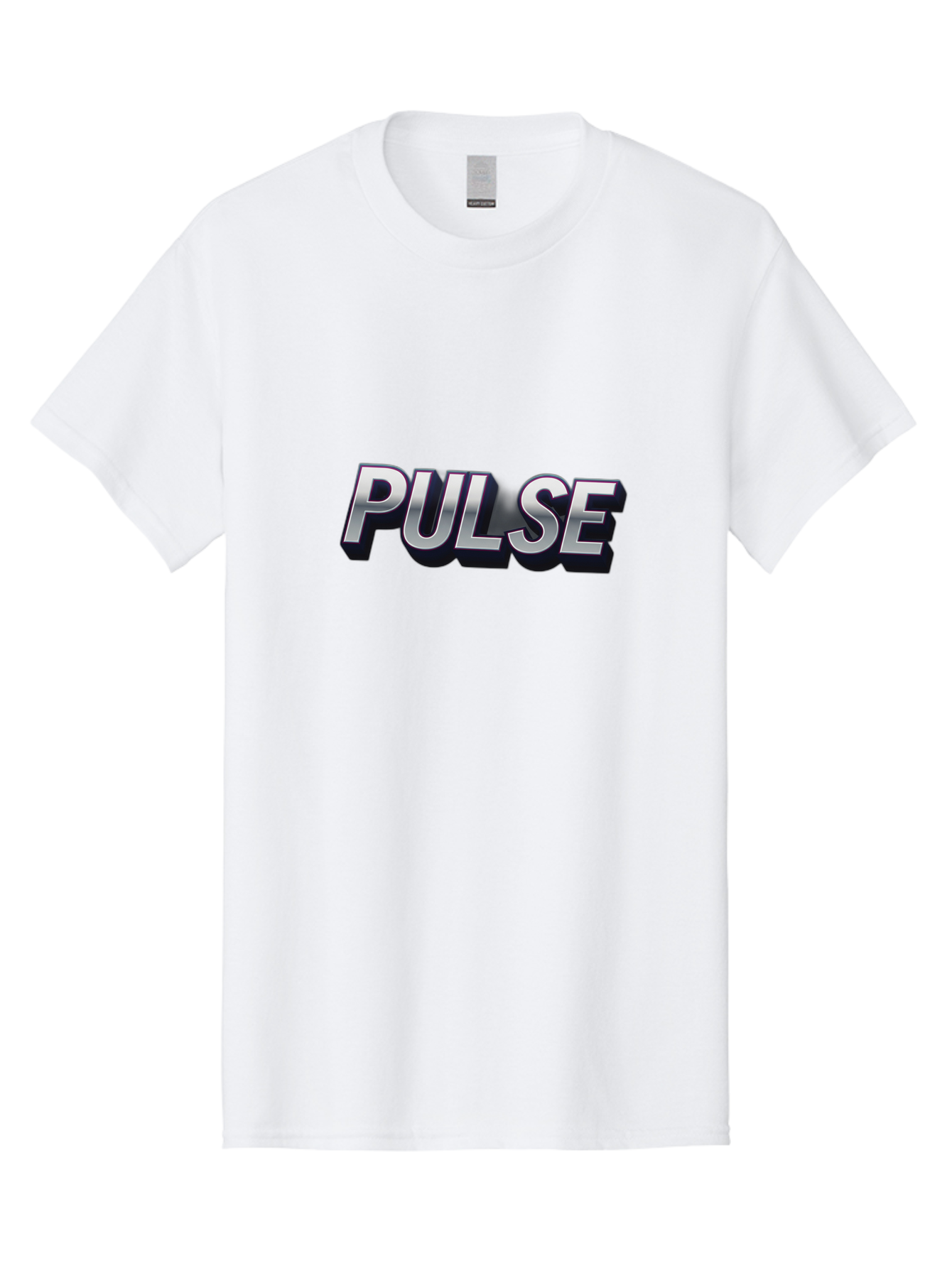 Pulse Men'S Graphic Tee, 100% Cotton, Comfortable Casual Summer Wear, Machine Washable, Pulse, Energy Boost, Vibrant Feel, Modern Typography, Dynamic Design, 3D Text Effect, Bold Font, Energetic Vibe Bab259